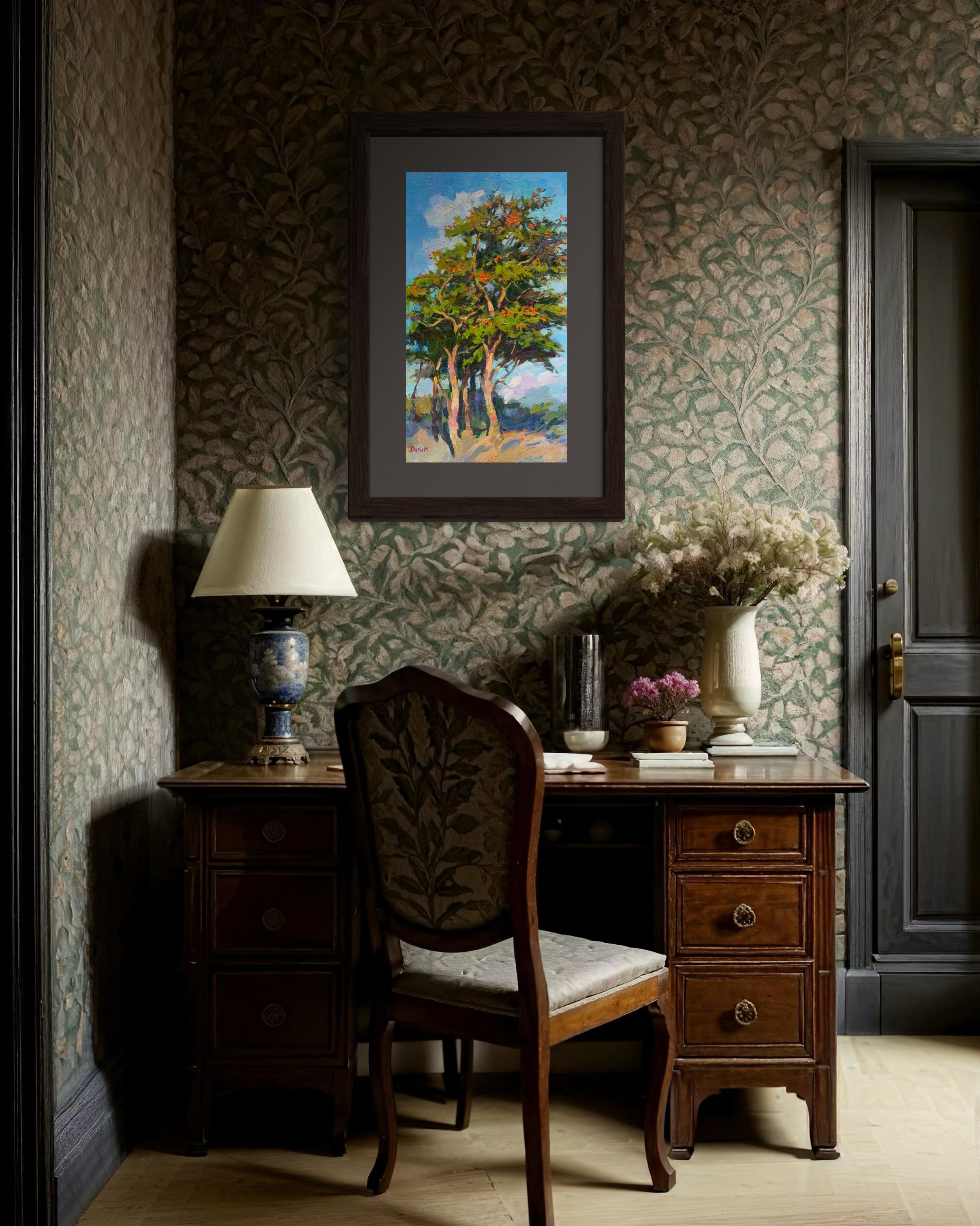 Blühender Baum. Afrikanischer Tulpenbaum im Angebot 7