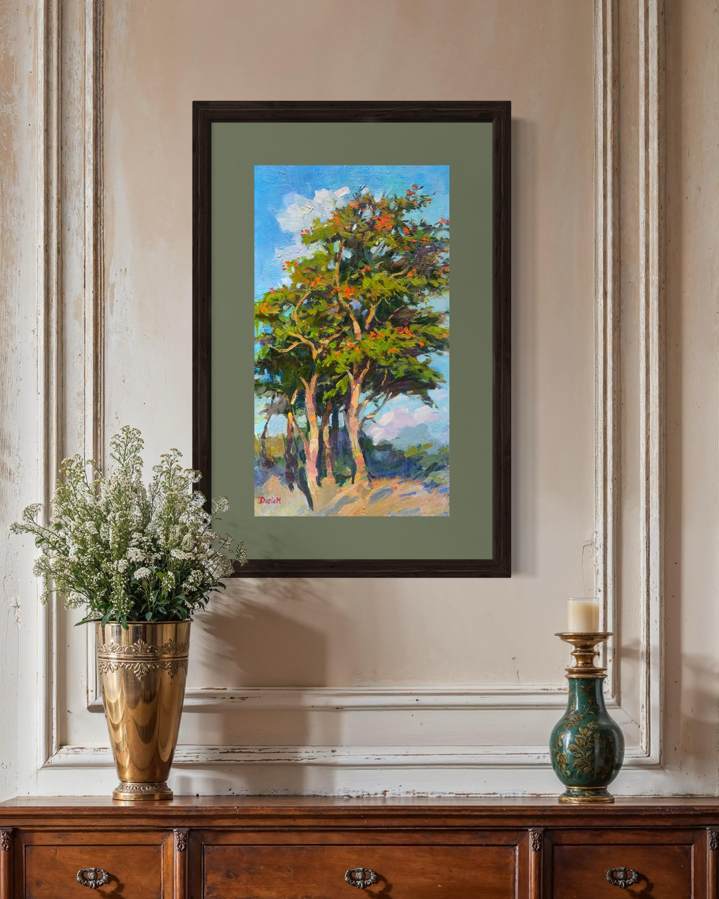 Blühender Baum. Afrikanischer Tulpenbaum im Angebot 8
