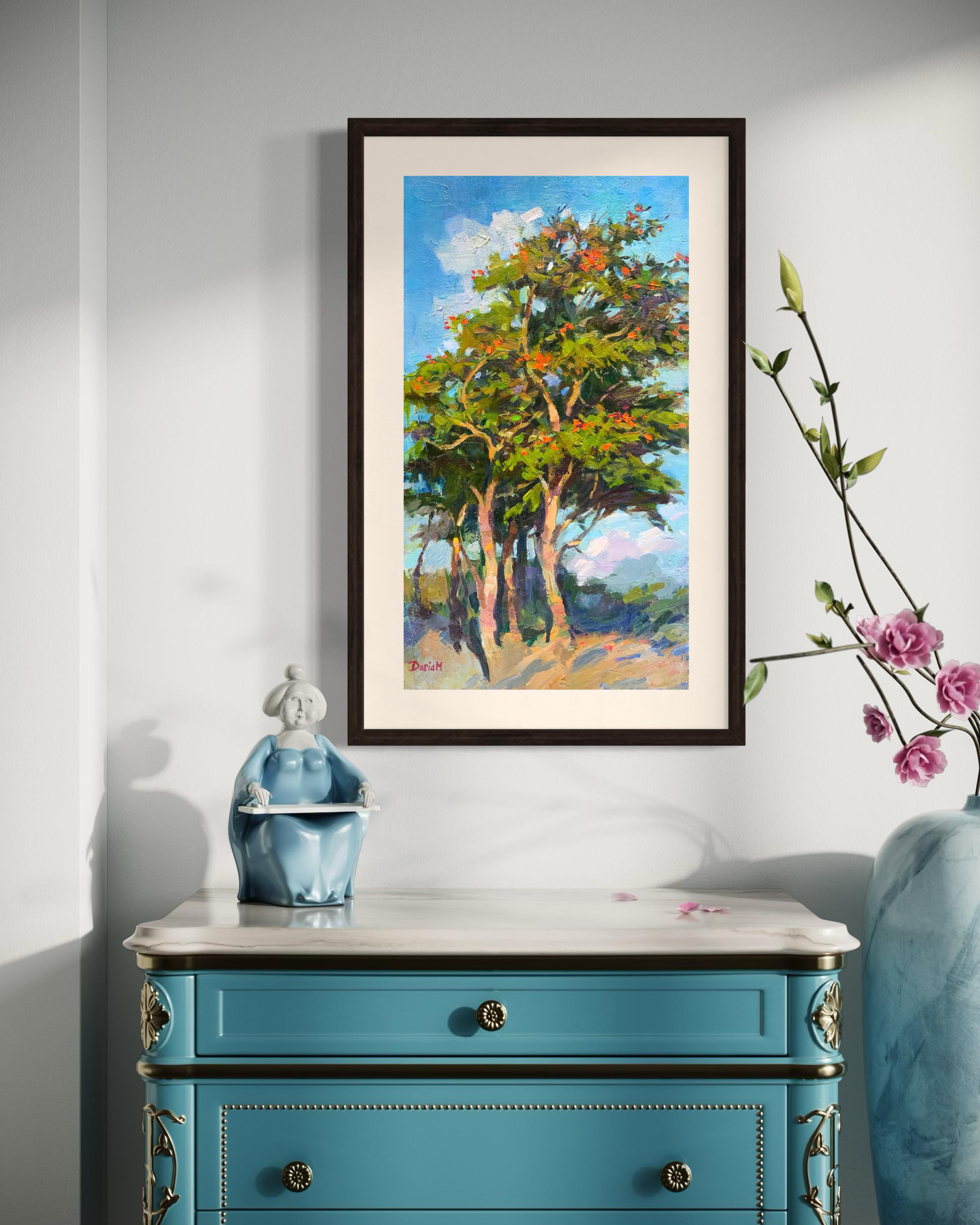 Blühender Baum. Afrikanischer Tulpenbaum im Angebot 10