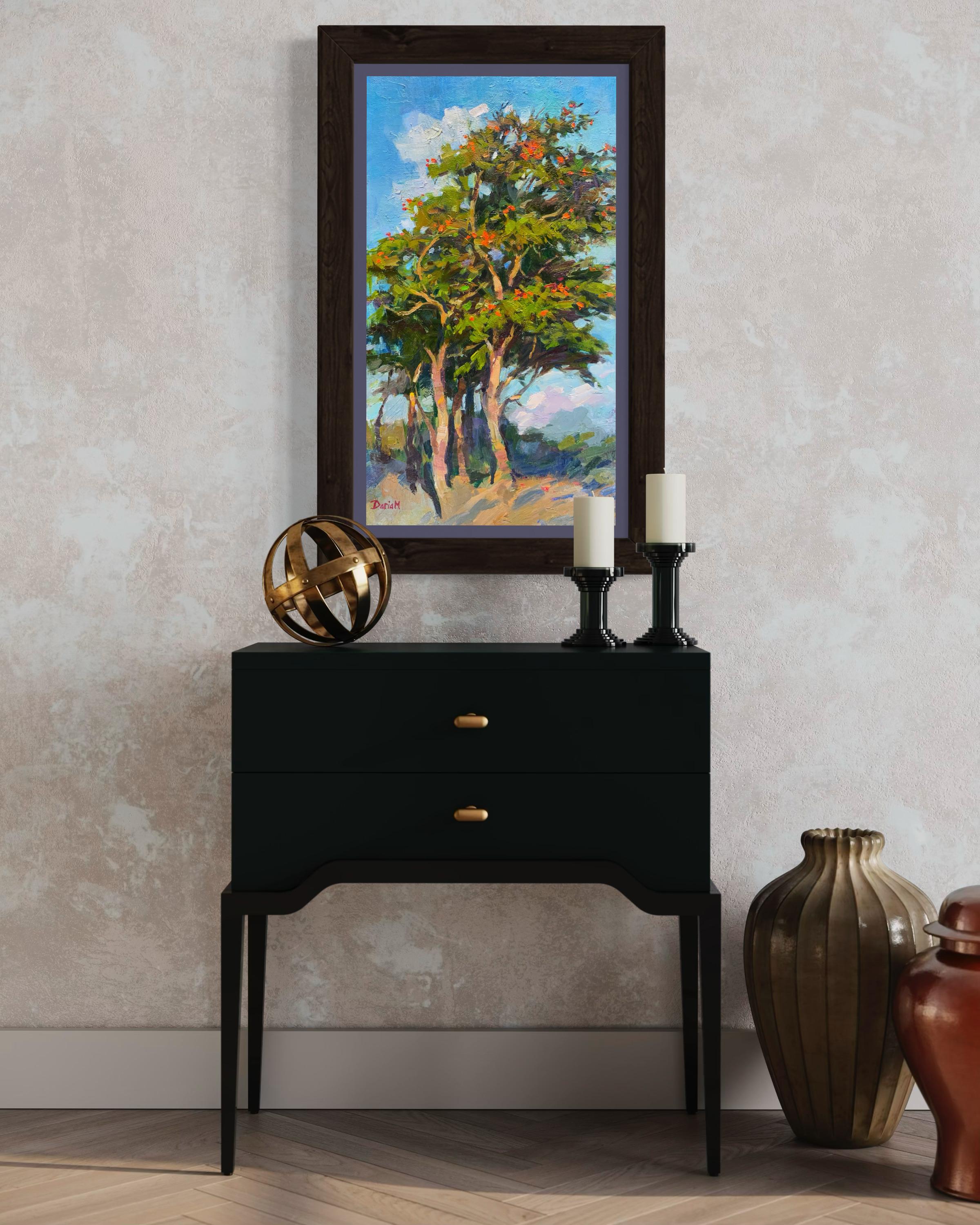 Blühender Baum. Afrikanischer Tulpenbaum im Angebot 11