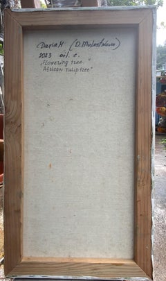 Flowering Tree. Hawaiian landscape, flowering tree, orange blossoms, blue sky