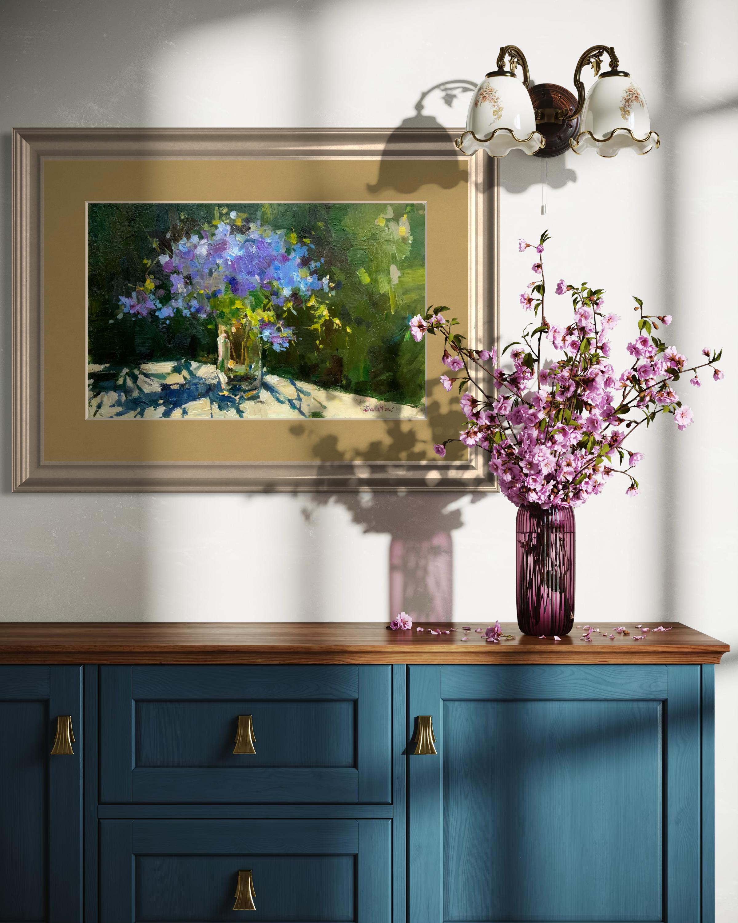 Flowers and Shadows - Painting by Daria Molostnova