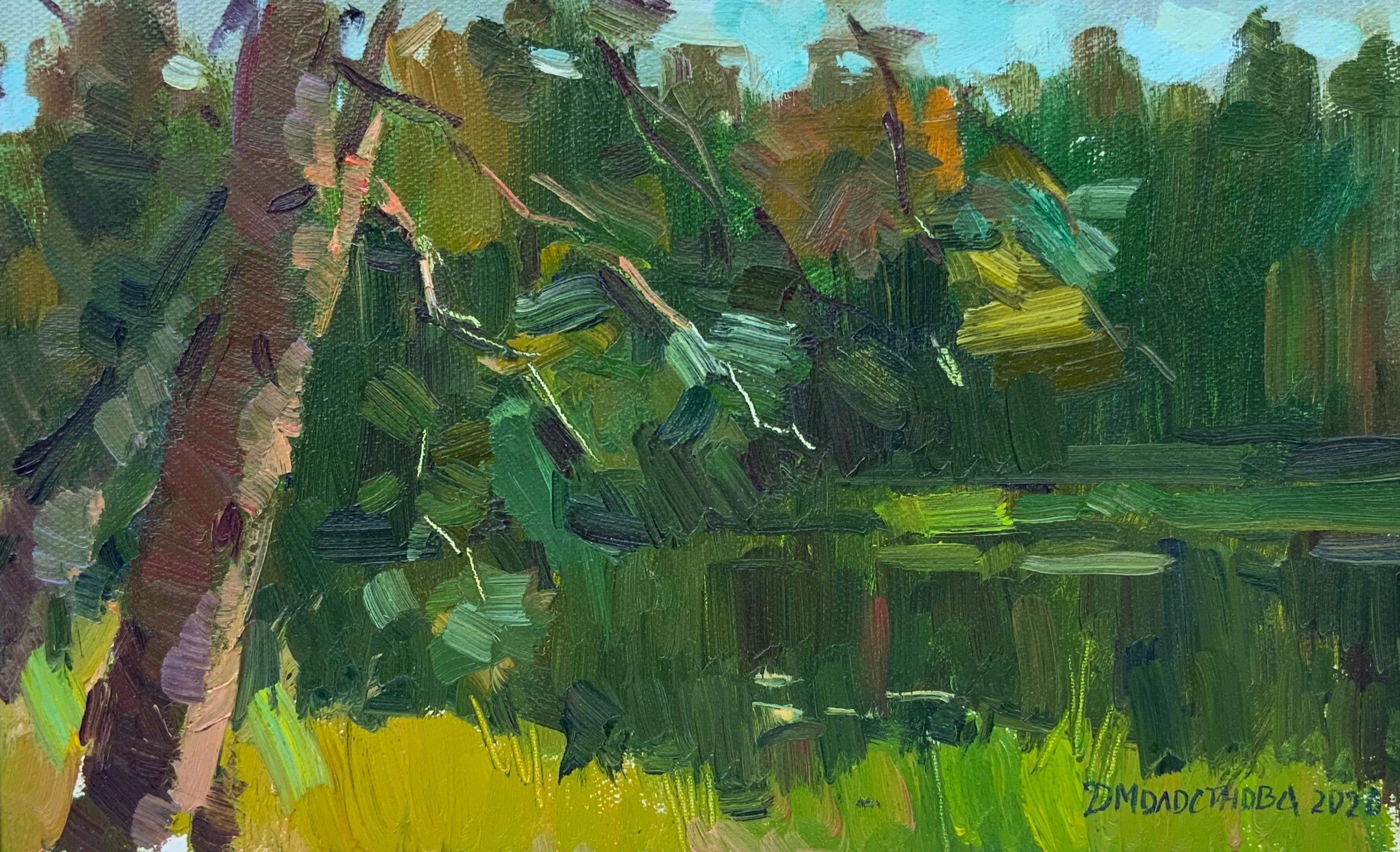 Landscape Painting Daria Molostnova - Lac de la Forêt