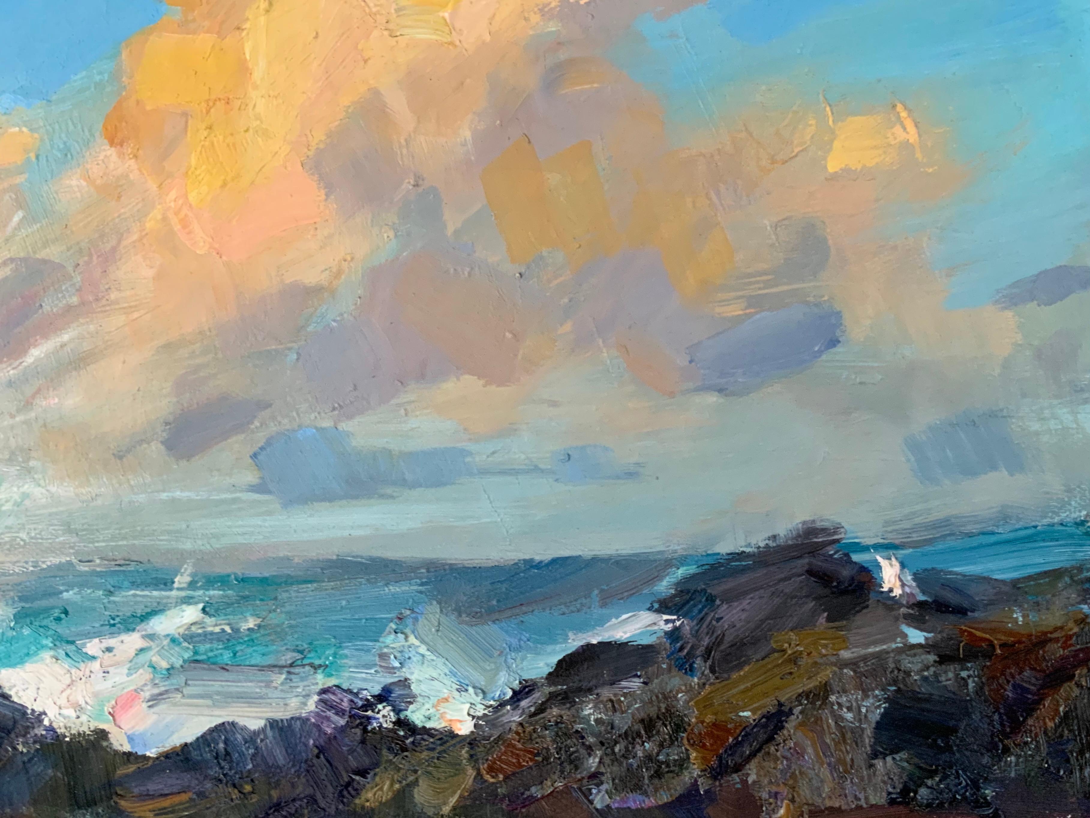 Goldene Wolke (Grau), Landscape Painting, von Daria Molostnova