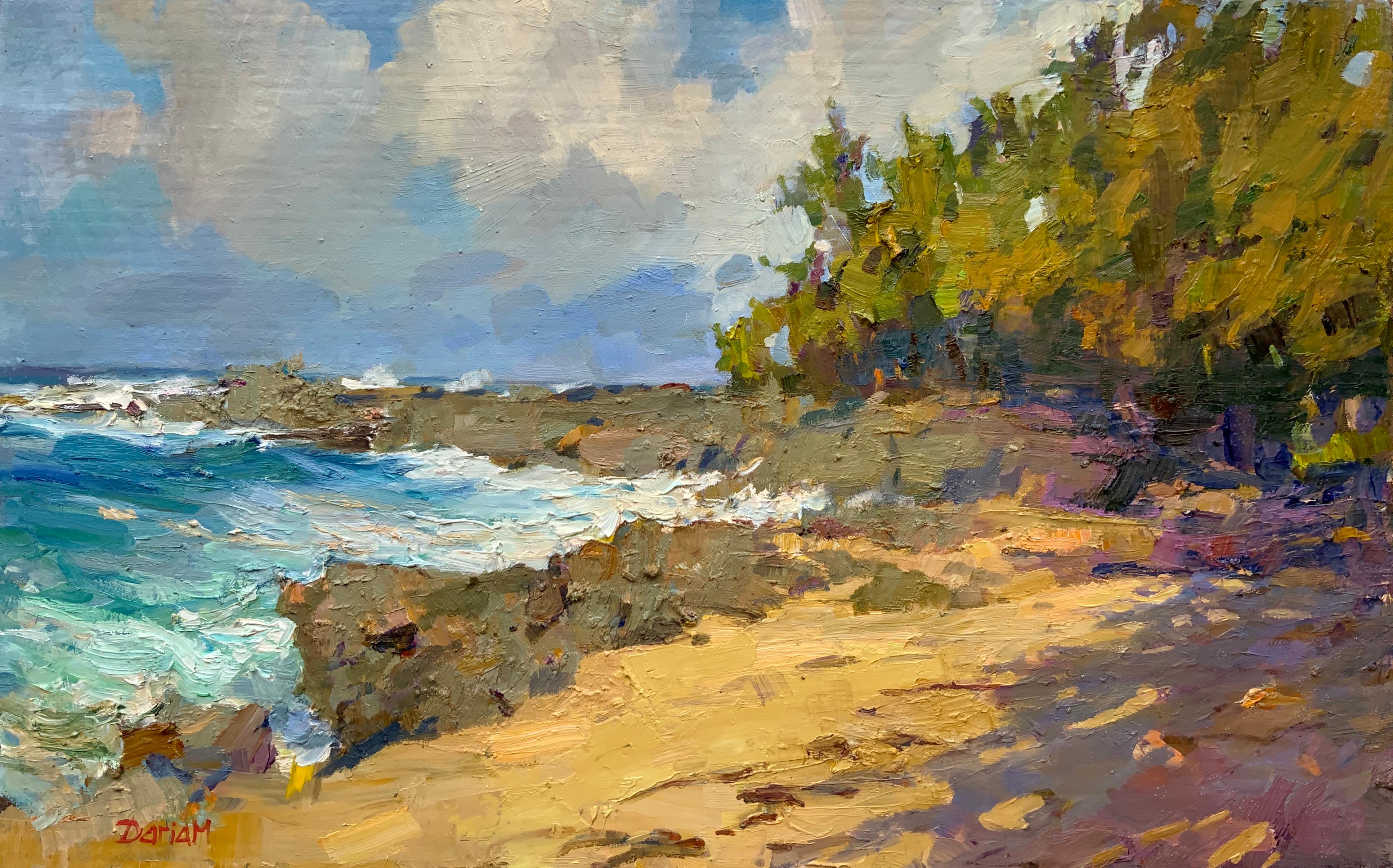 Golden Morning, Hawaiian seascape, ocean painting, marine art, American artist