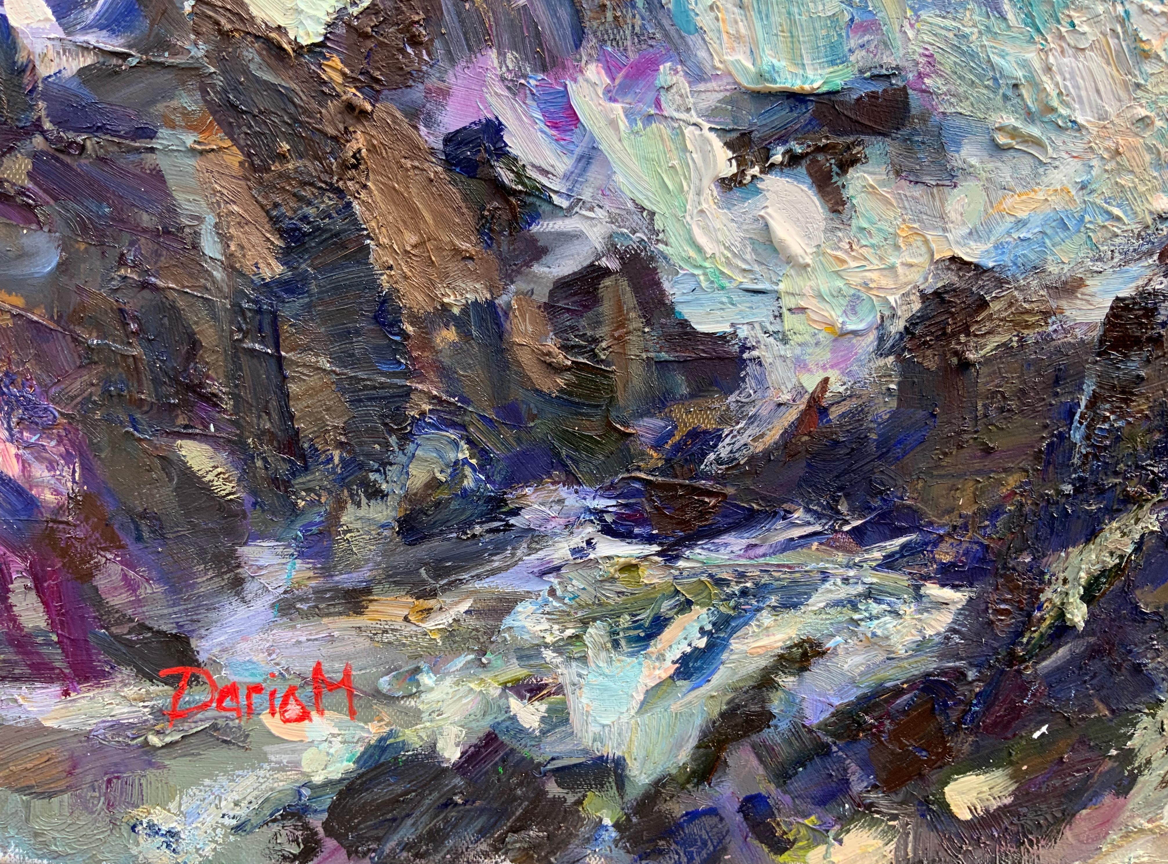 Hawaii. Ocean, storm, sunset, contrast, American artist, plein air For Sale 7