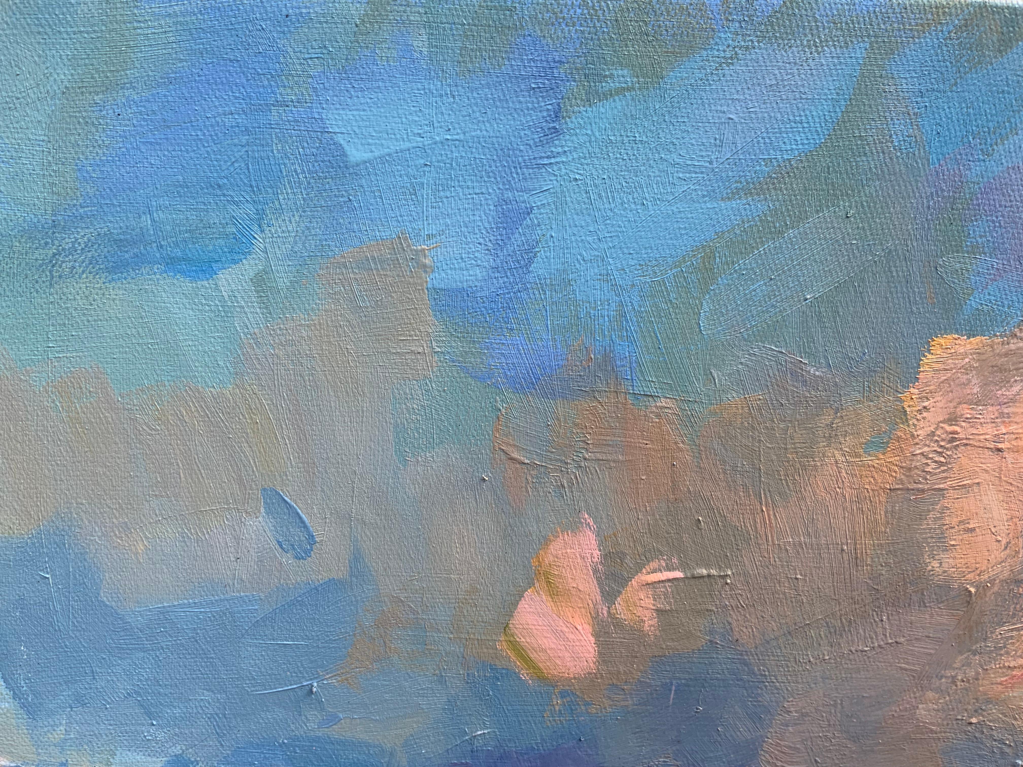 Hawaii. Ocean, storm, sunset, contrast, American artist, plein air For Sale 9