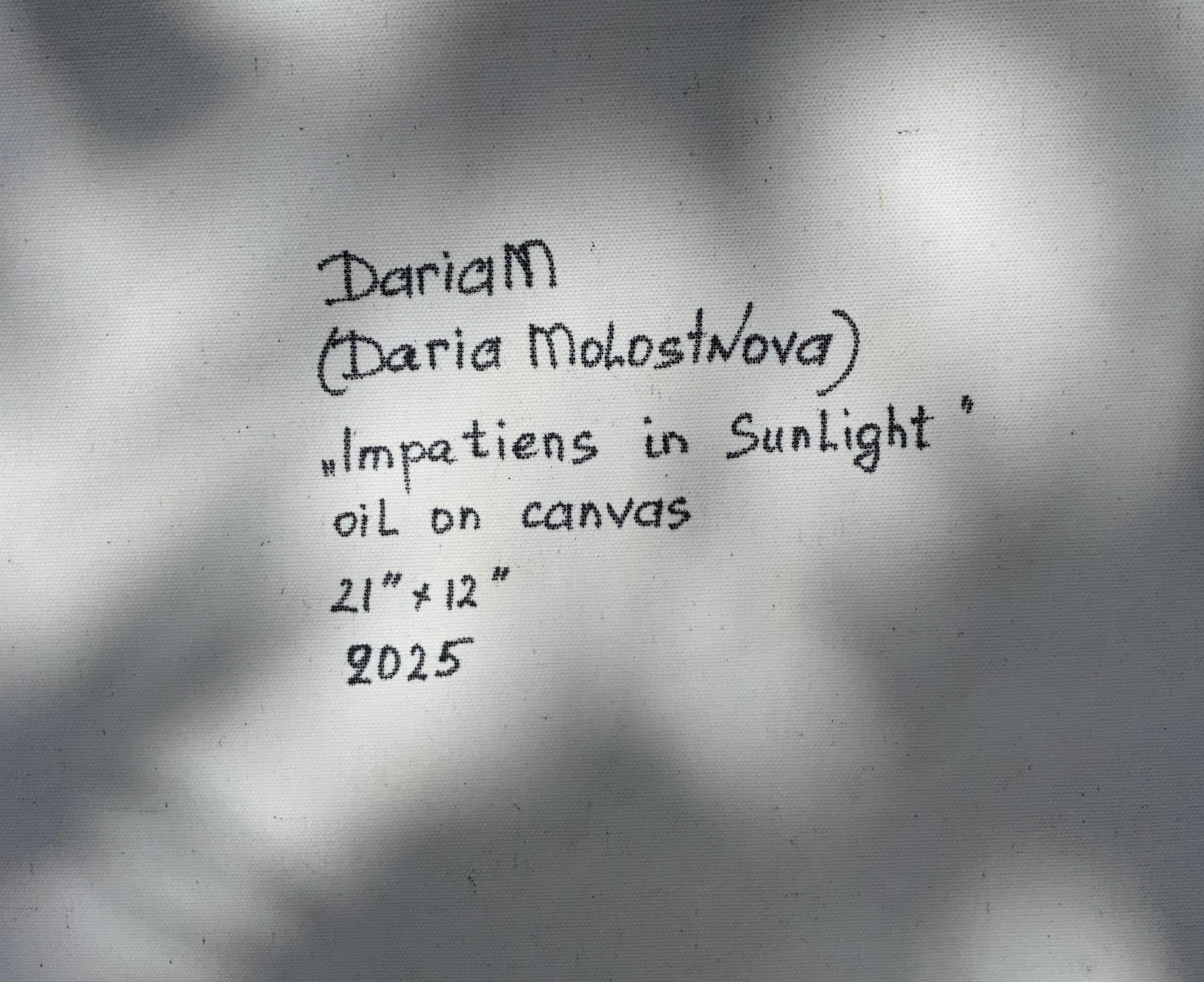 Impatiens in Sunlight - Painting by Daria Molostnova