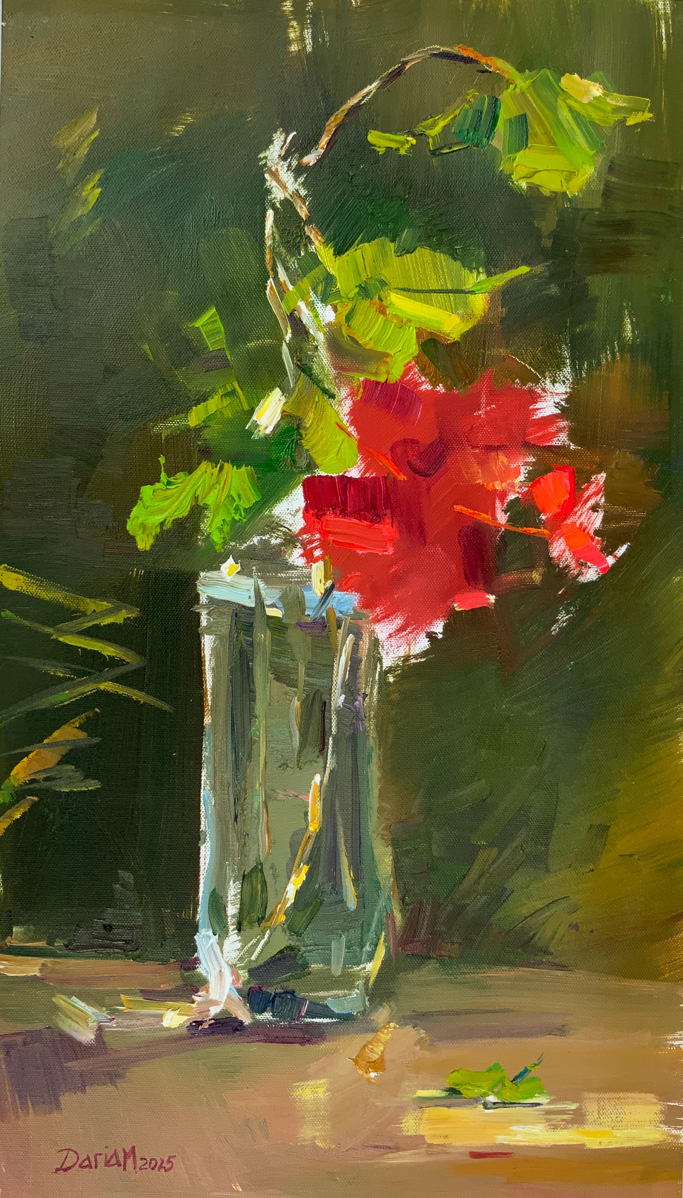 Red Hibiscus in the Sun