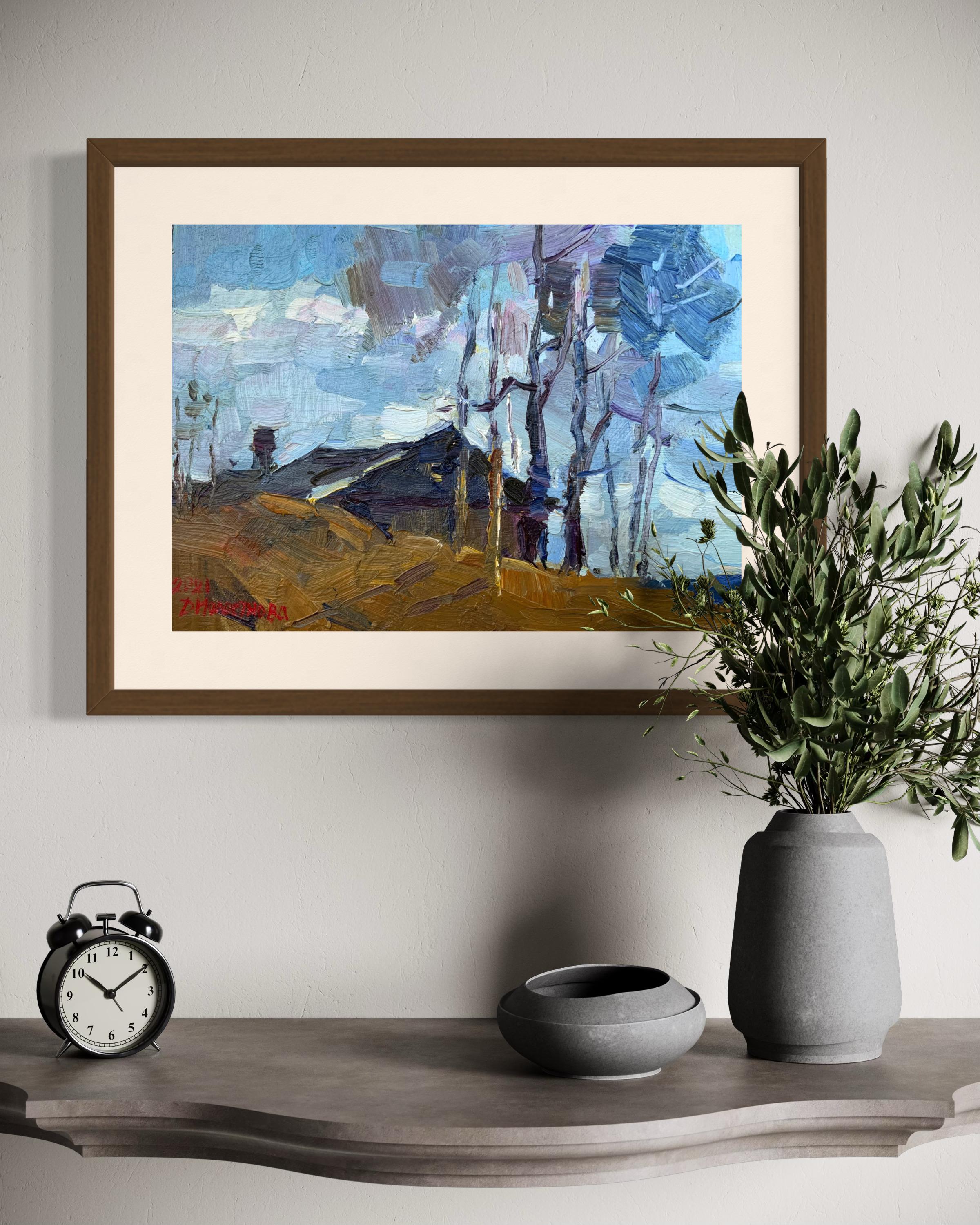 Fin de l'automne - Contemporain Painting par Daria Molostnova