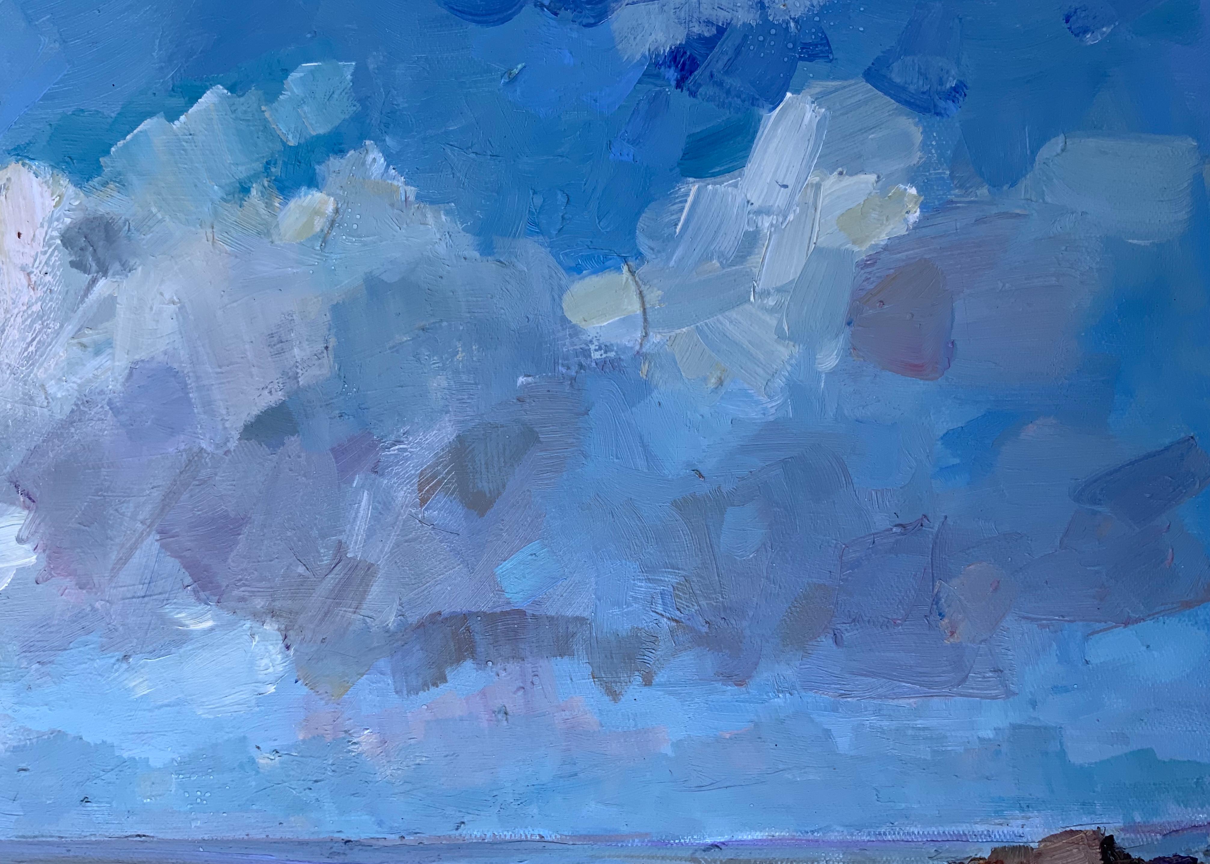 This painting captures a rare calm morning during the stormy spring season on Oahu. Painted in a classical style, in the tradition of realist marine painting, this work brings space, depth, and light into any interior.

