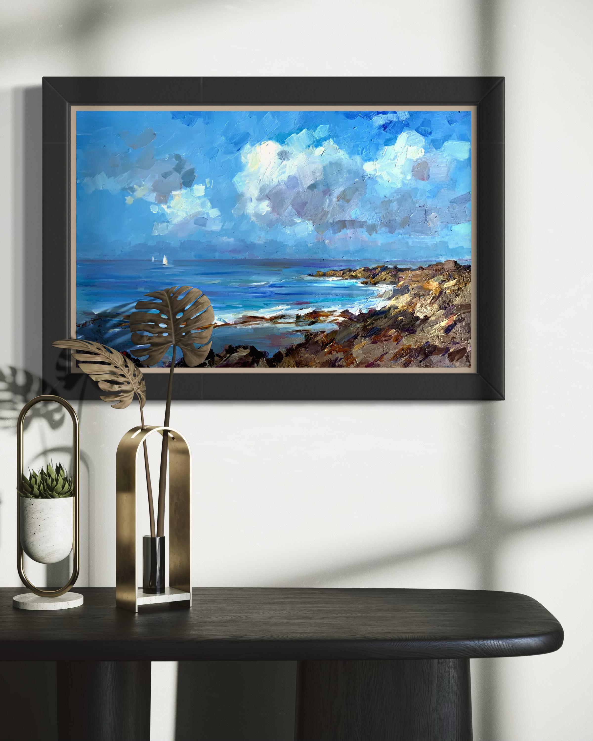 Morning Between Storms. Spring, ocean, light, sunrise, marine art, natural light For Sale 4
