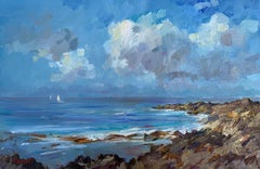 Morning Between Storms. Spring, ocean, light, sunrise, marine art, natural light