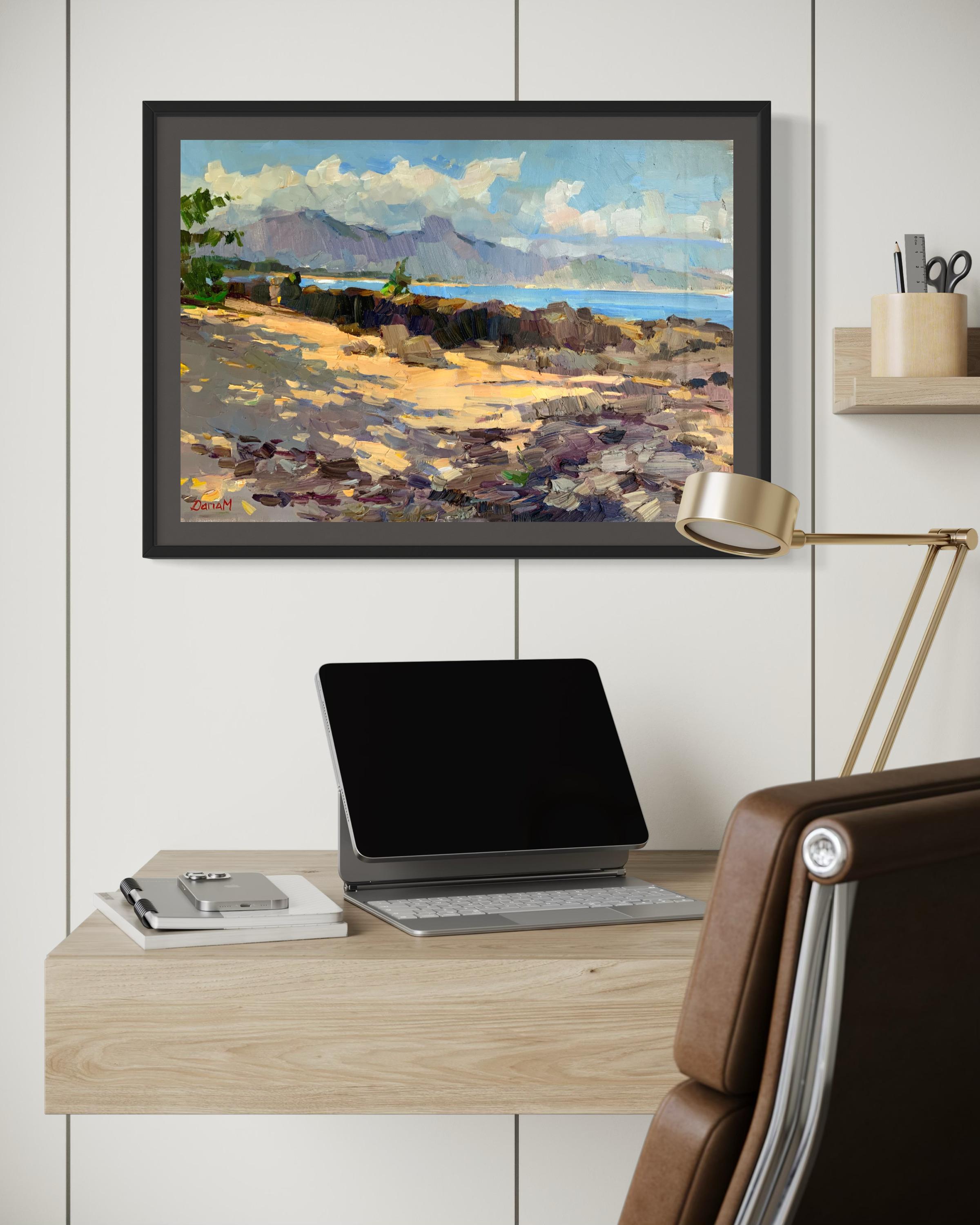 Morgenschatten auf dem Sand zwischen den Klippen im Angebot 5