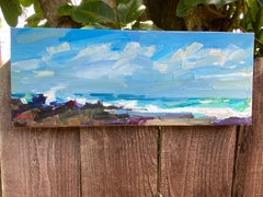 Movement. Coastal landscape, expressive brushstrokes, sky and waves, plein air