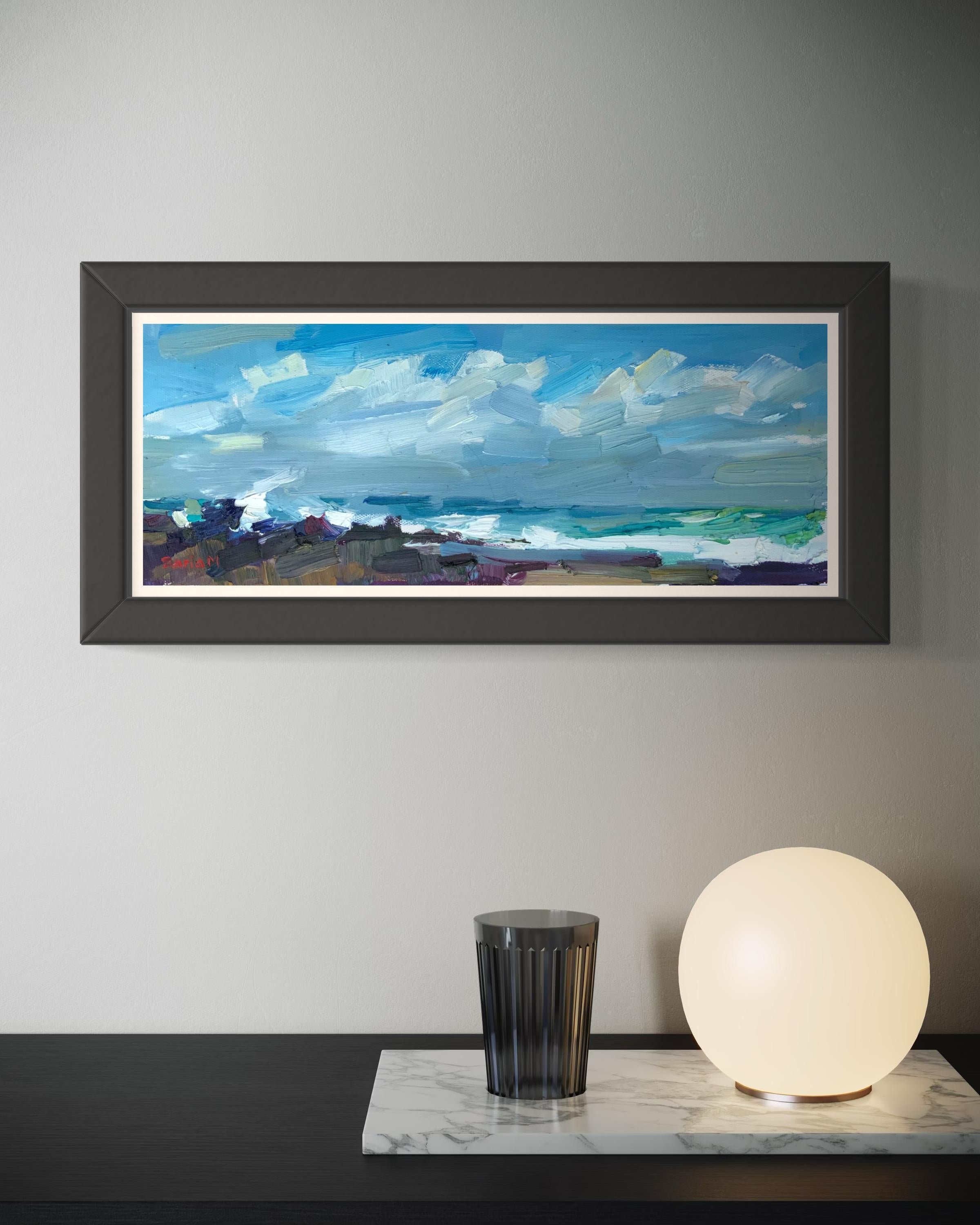 Bewegung (Blau), Landscape Painting, von Daria Molostnova