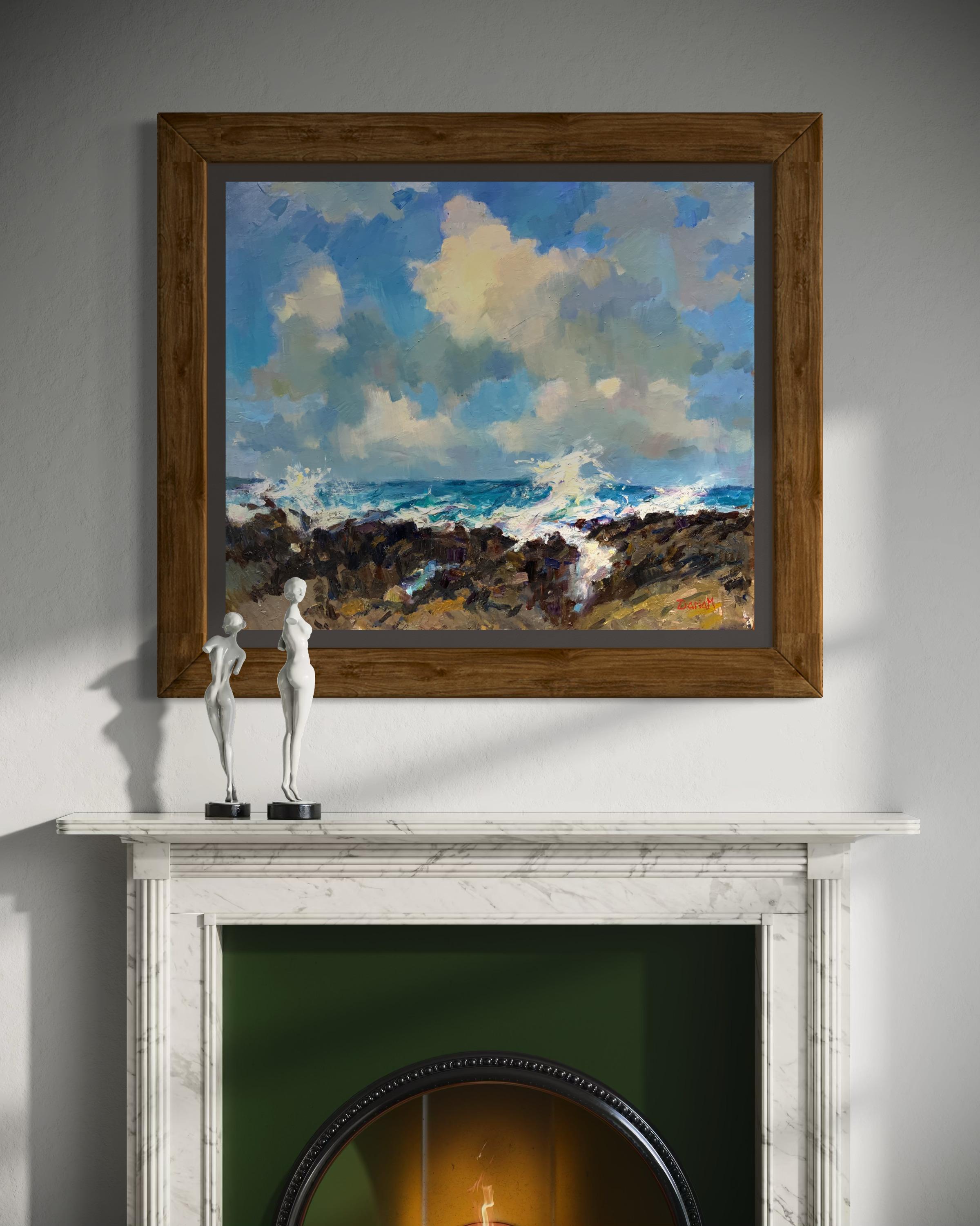 Océan et ciel. Un matin hawaïen - Impressionnisme Painting par Daria Molostnova