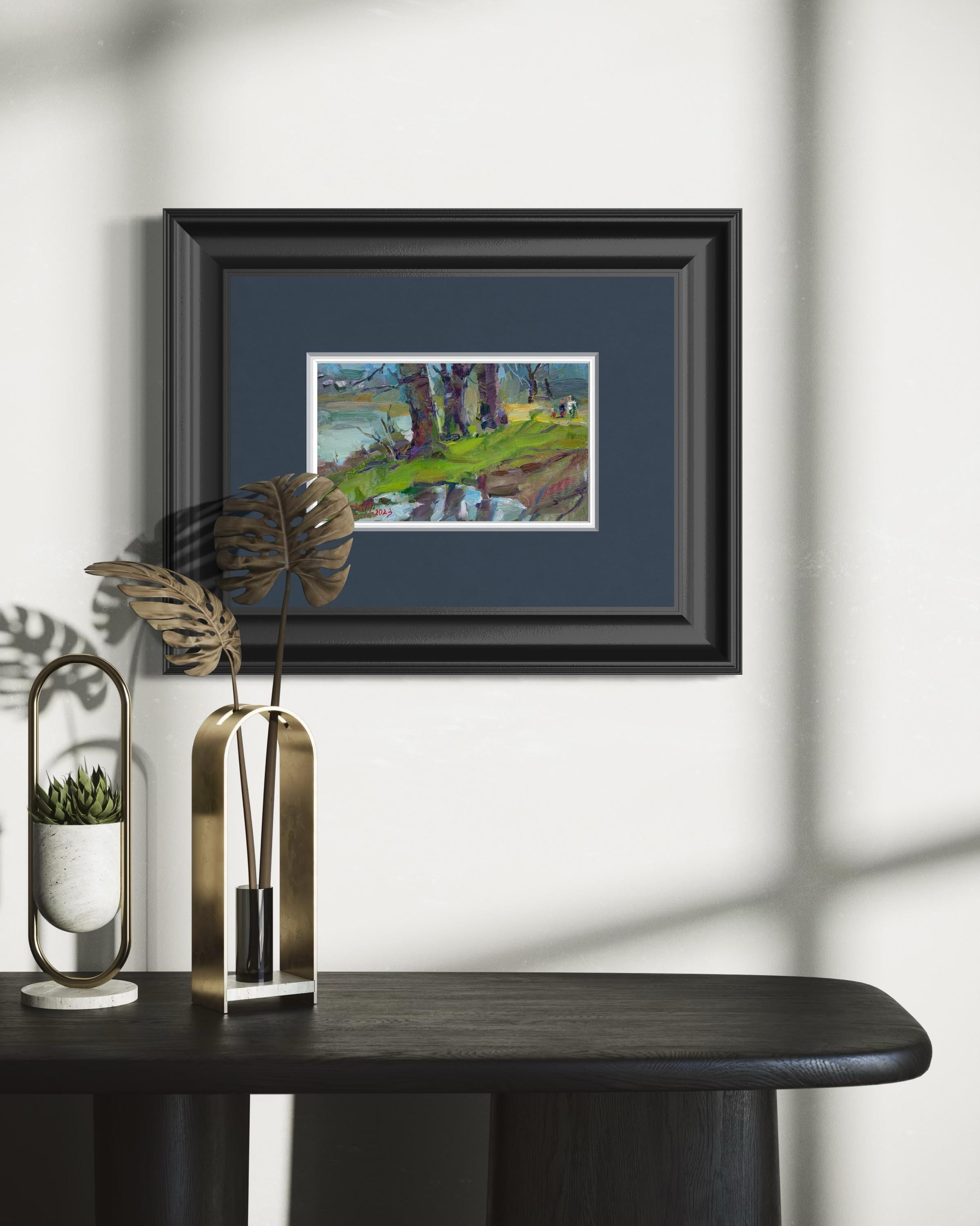 Pozzanghera - Landscape Painting Grigio di Daria Molostnova