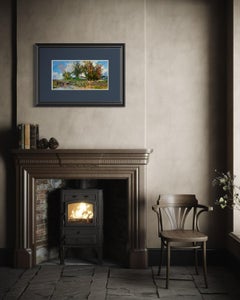 Red Helicopter, Summer Hawaiian Plein Air Landscape Oil Painting, American Art