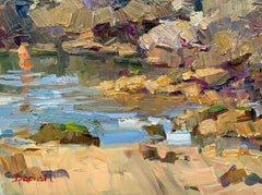 Rock Pool - Hawaiian landscape, American artist, ocean painting, plein air