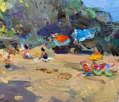 Shade on the Beach. Hawaii Beach Scene, Tropical Shade, Coastal Light, Plein Air