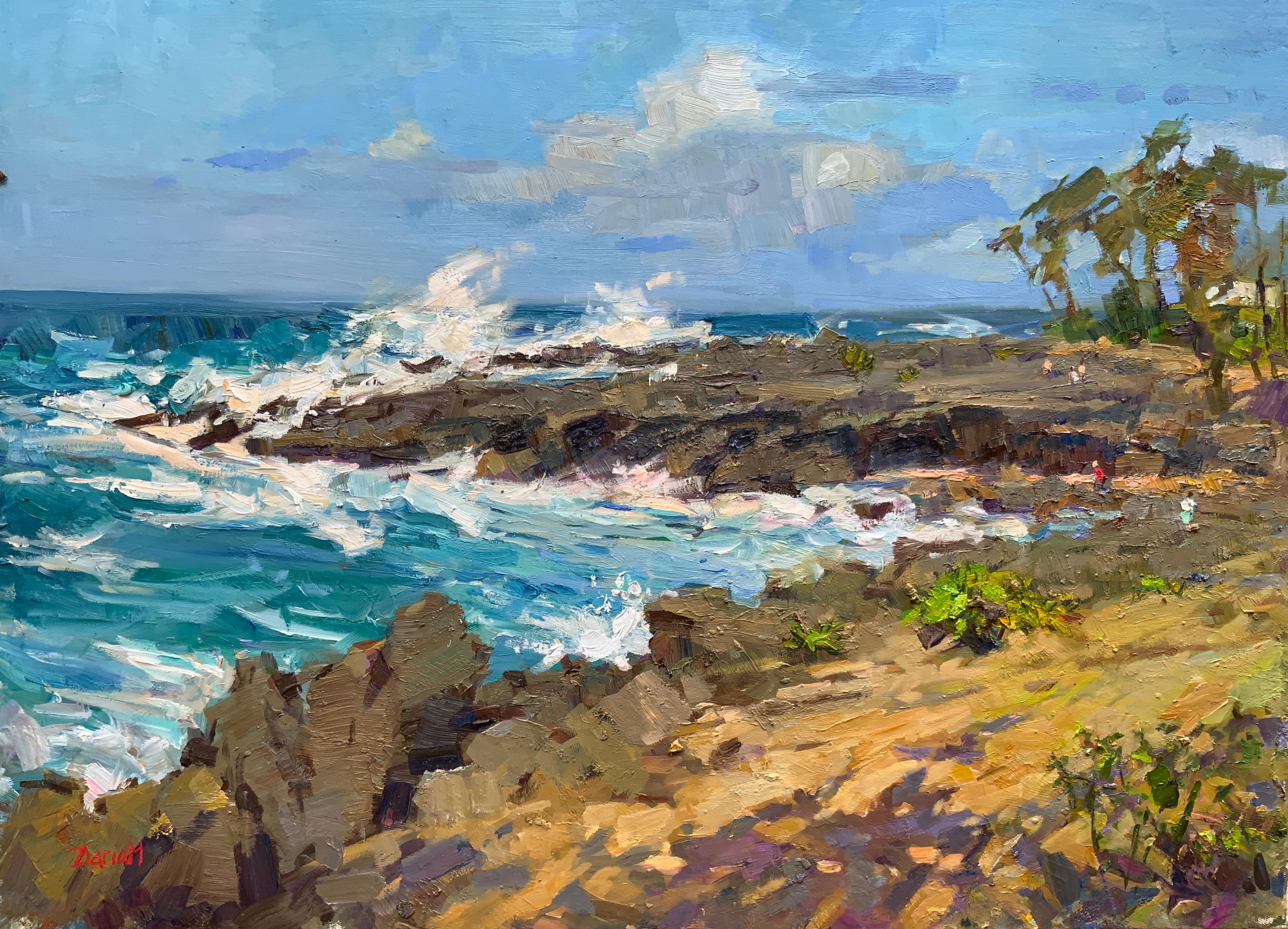 Landscape Painting di Daria Molostnova - A. Stone. Mattina alle Hawaii
