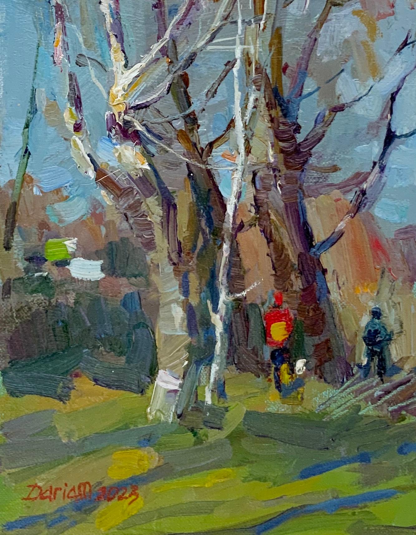 Frühlingssonne (Beige), Landscape Painting, von Daria Molostnova