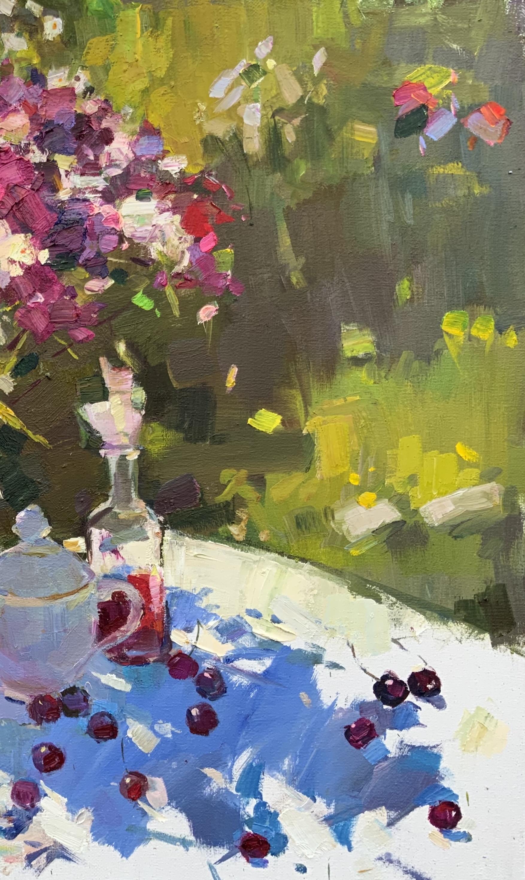 Summer Still Life in the Garden (Zeitgenössisch), Painting, von Daria Molostnova