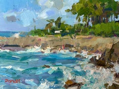 Summer Surf - Hawaiian Seascape, Ocean Waves, Plein Air Landscape, American Art