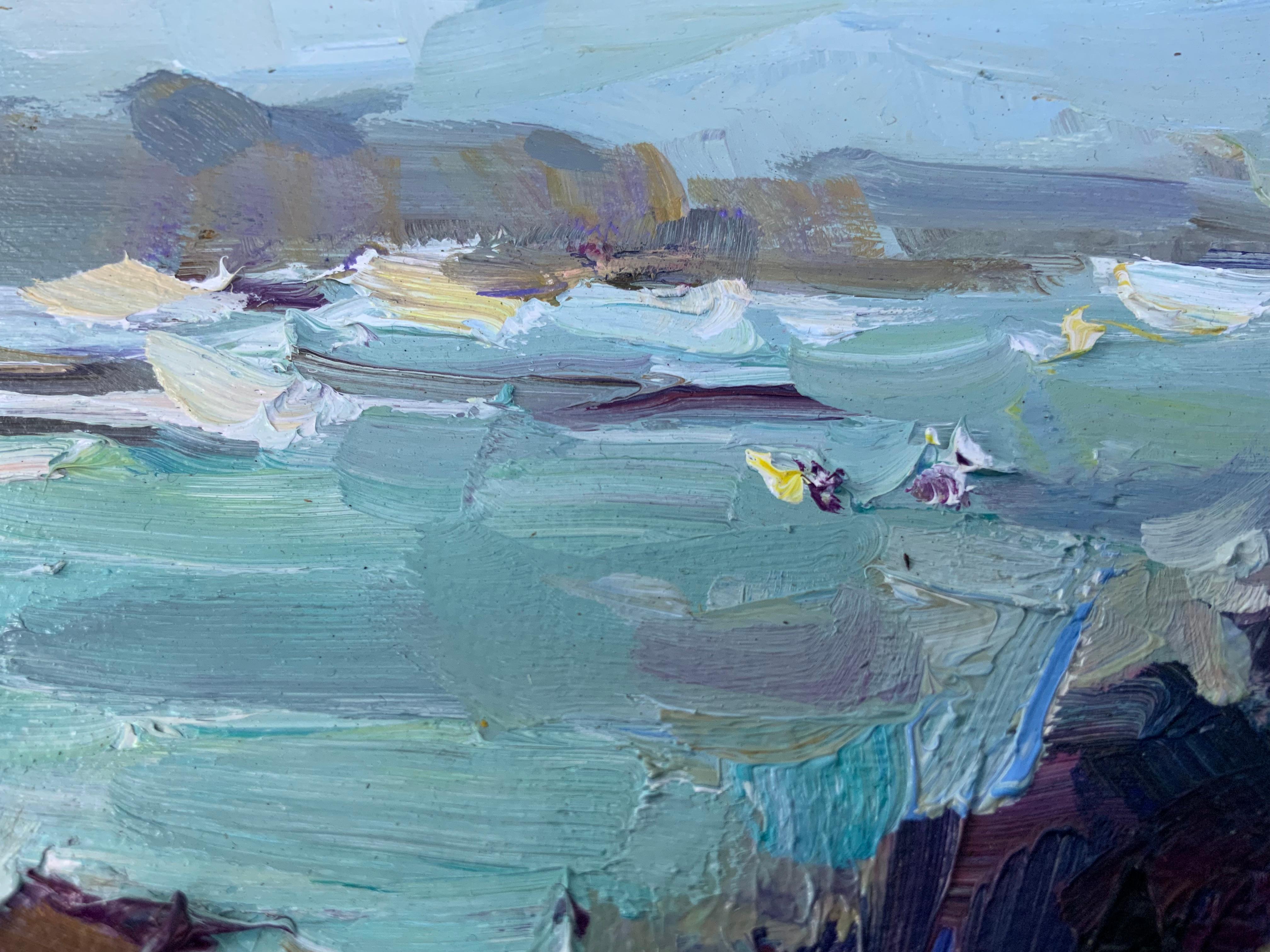 Sonne und Wellen (Impressionismus), Painting, von Daria Molostnova