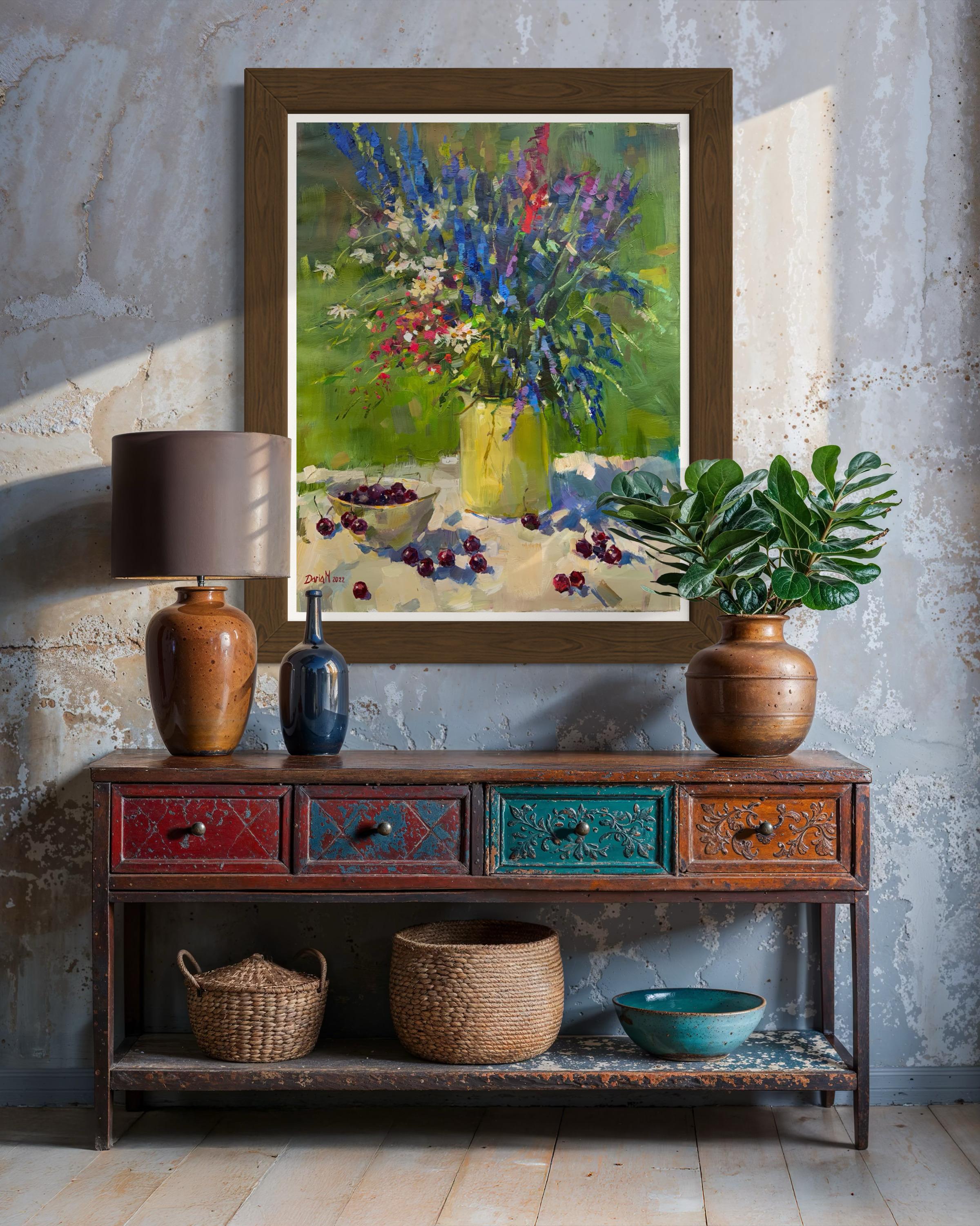 Sunny Day. Bouquet and Cherries im Angebot 6