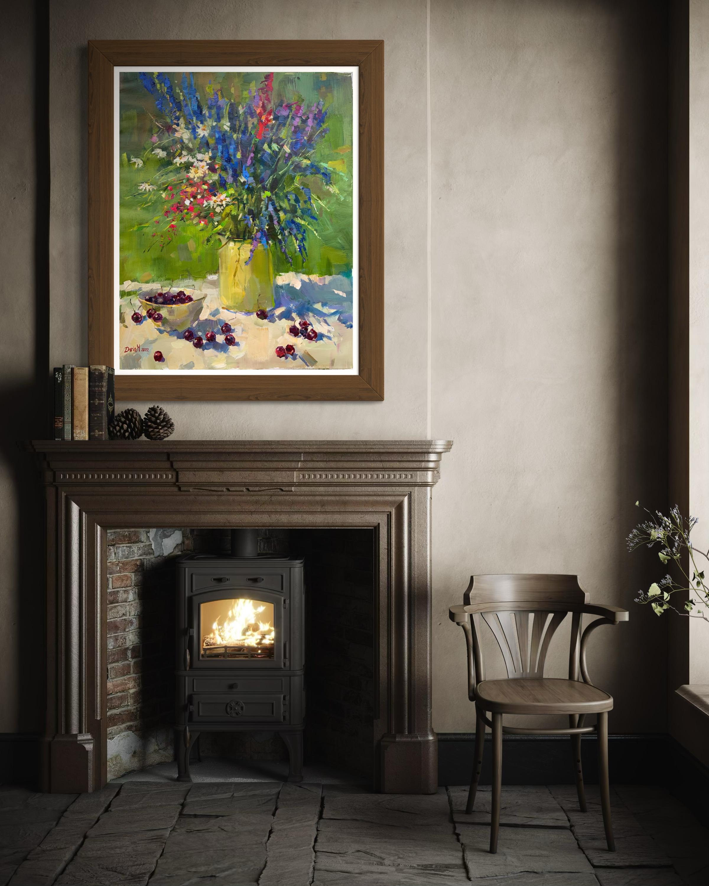 Sunny Day. Bouquet and Cherries im Angebot 4