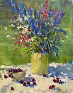 Sunny Day. Bouquet and Cherries