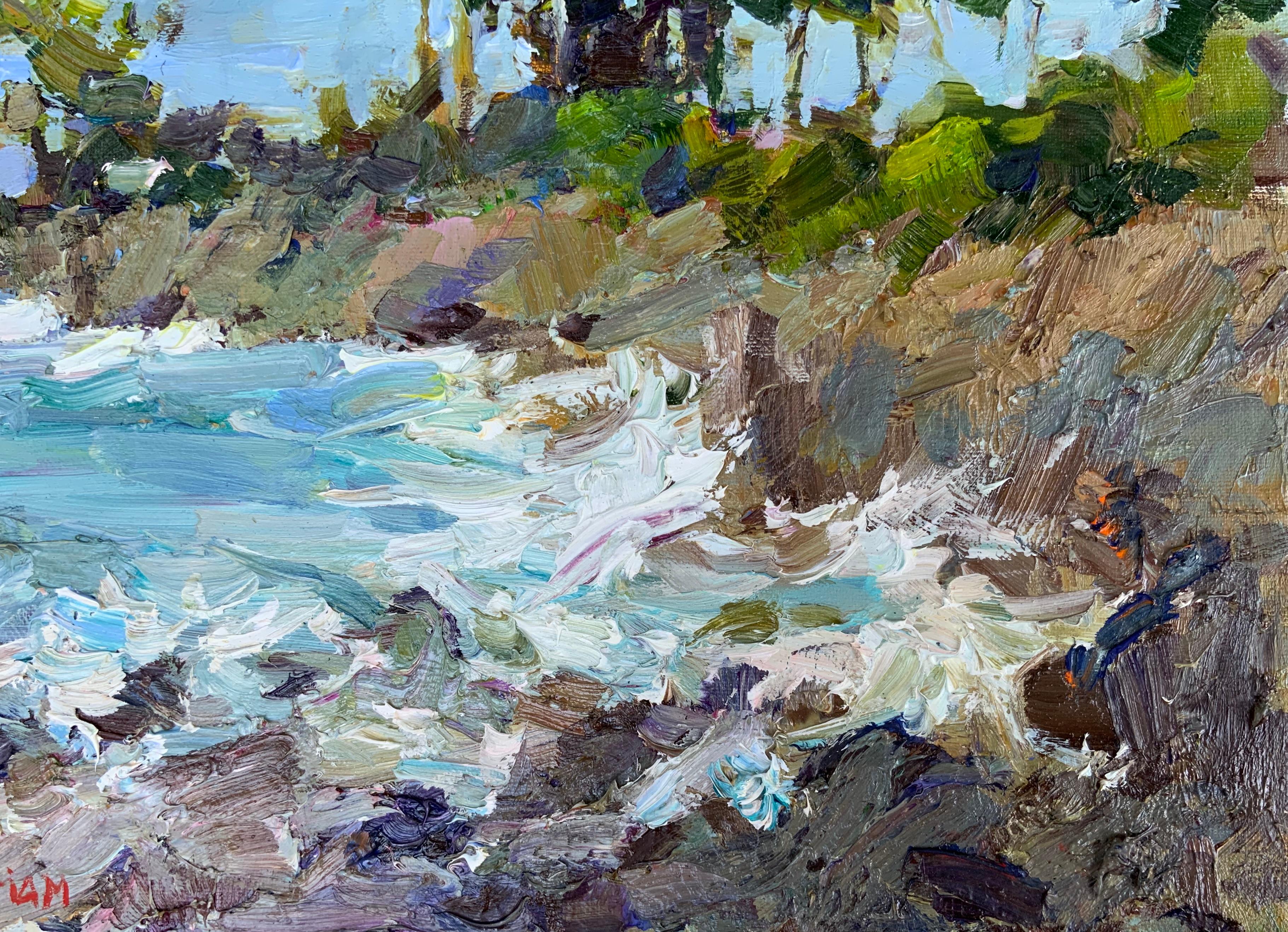 Hawaiian landscape, ocean, storm, winter, Oahu, plein air, impressionism, marine art, American artist, American art, American landscape

This painting was created entirely on location on the North Shore of Oahu during a powerful winter storm.