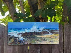 Wild Ocean. Coastal seascape, storm waves, sunlight, plein air