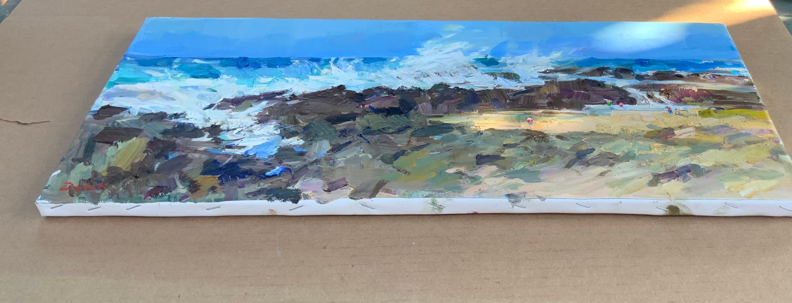 Dieser Ozean war an diesem Tag wild (Blau), Landscape Painting, von Daria Molostnova