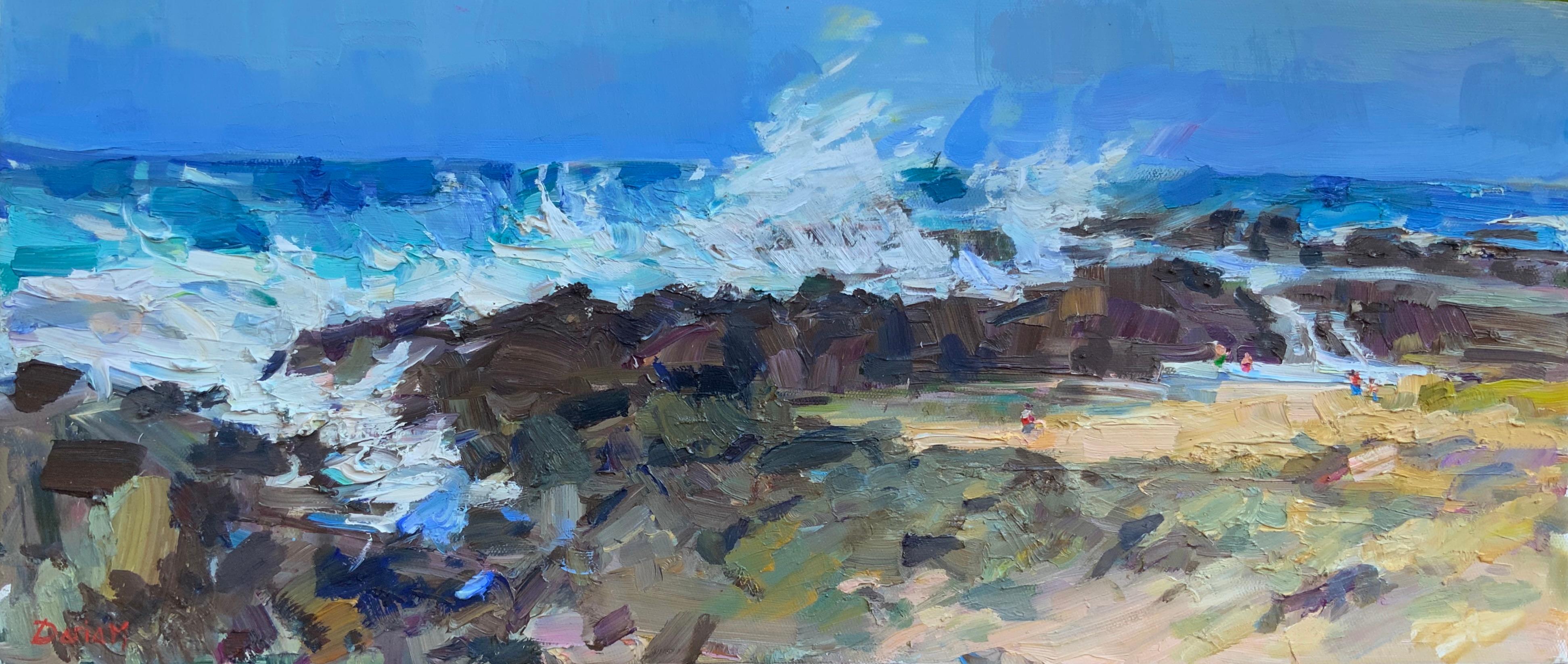Daria Molostnova Landscape Painting – Dieser Ozean war an diesem Tag wild
