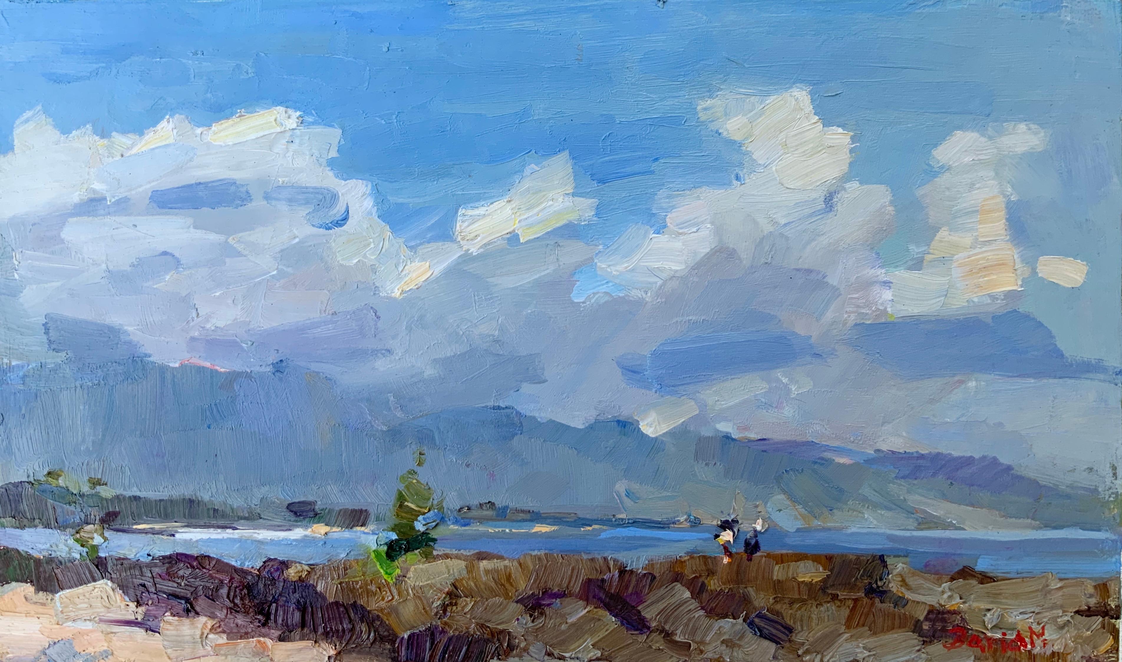 Landscape Painting di Daria Molostnova - Quando le nuvole si alzano