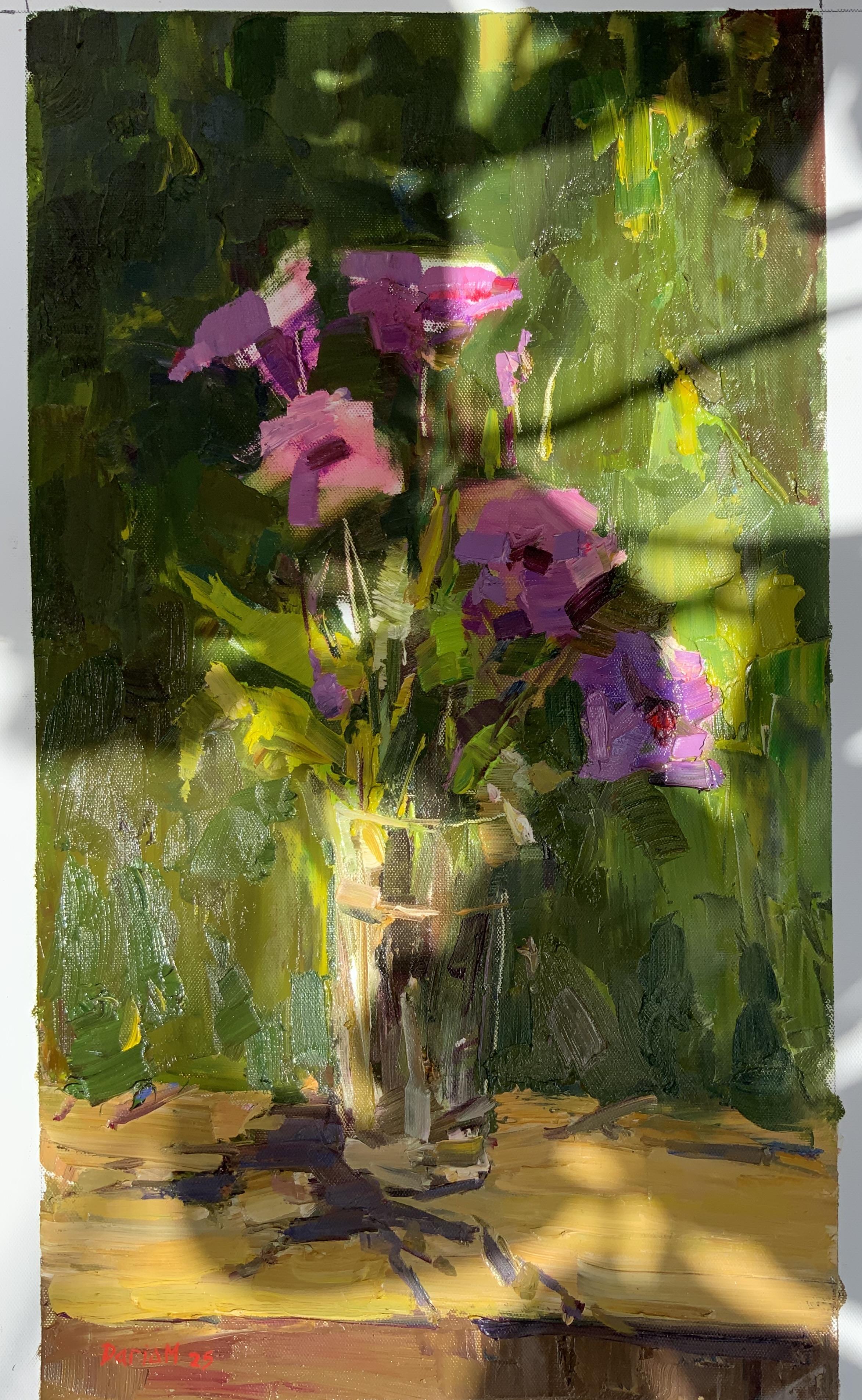 Pétunia sauvage au soleil - Painting de Daria Molostnova