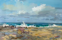 Wind Over Shore, Hawaiian seascape, ocean painting, marine art, American artist