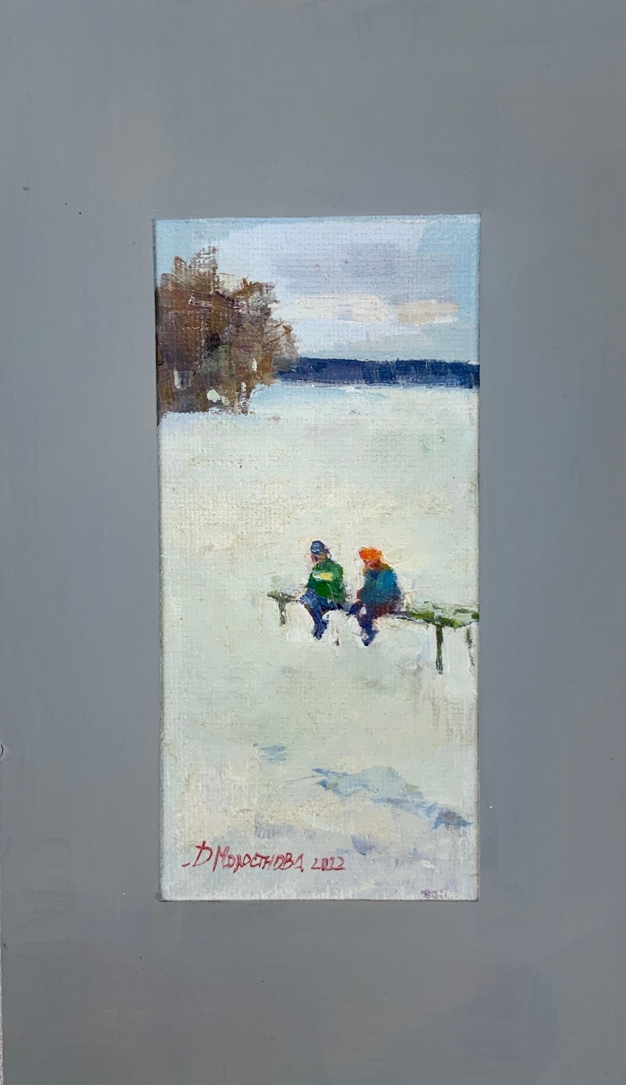 Winter Conversation - Painting by Daria Molostnova