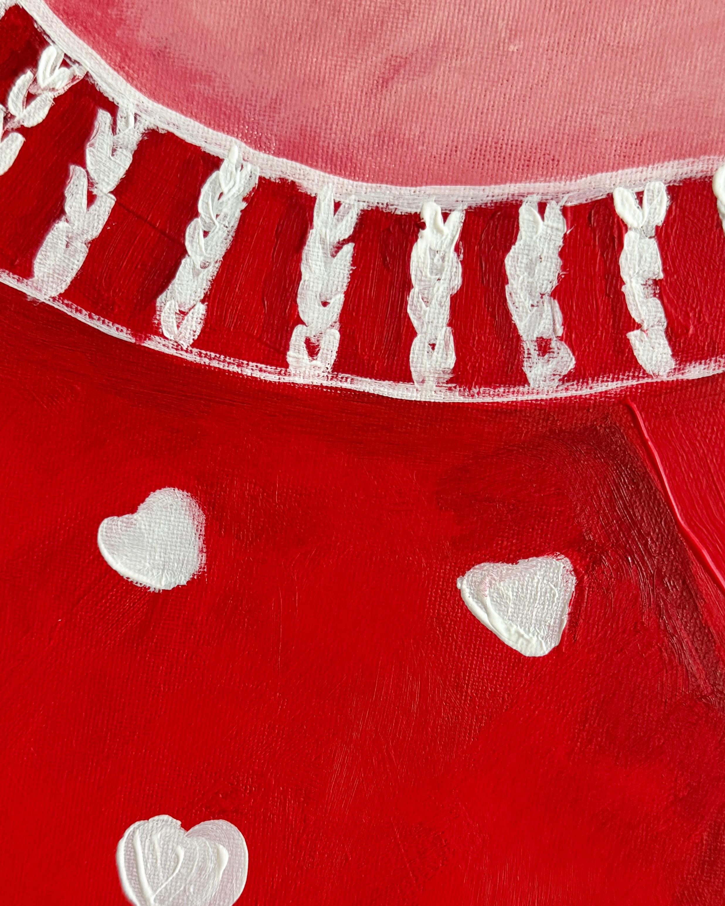 Meinem Herzen nah (Rot), Animal Painting, von Daria Okhrimenko