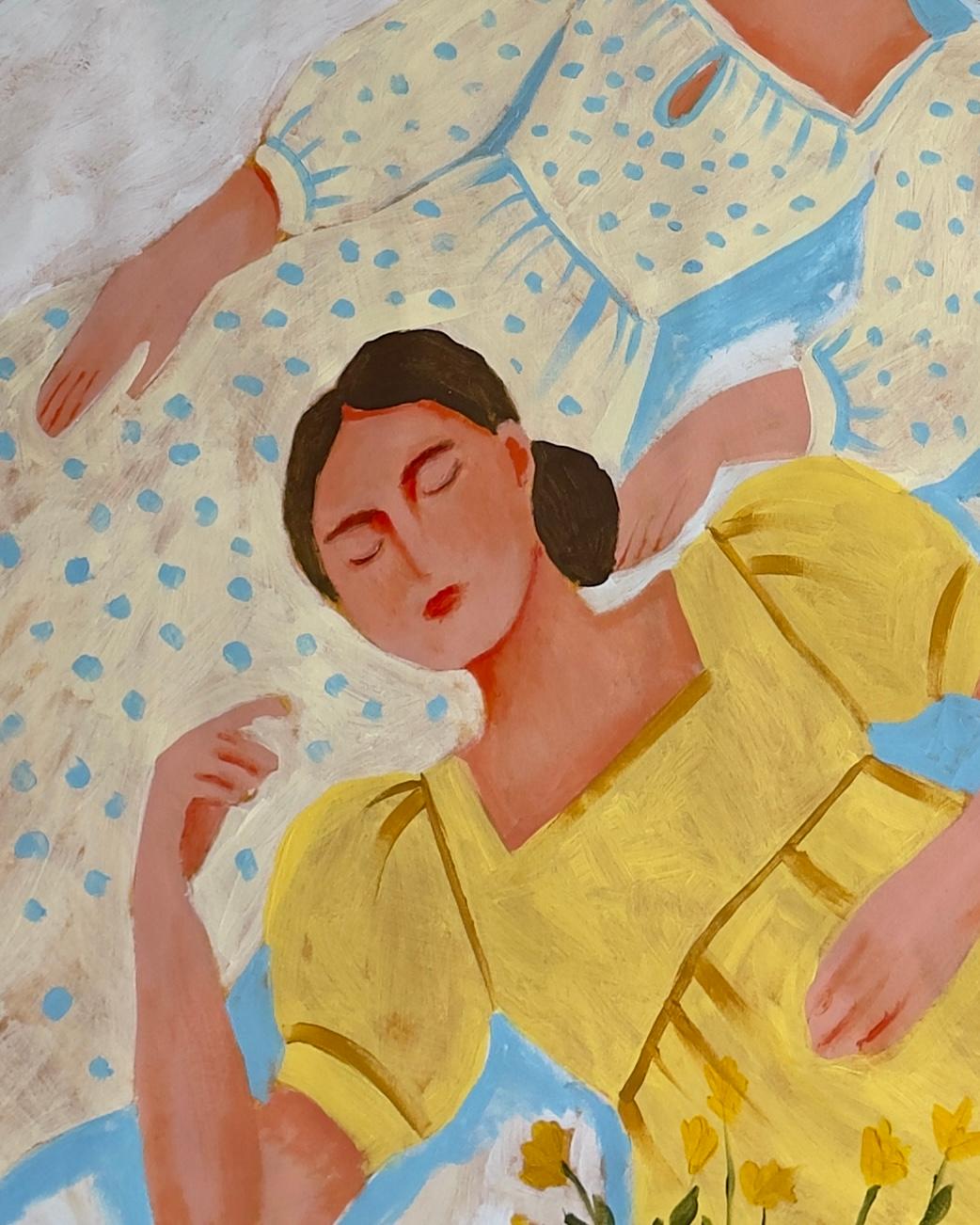 Folge 1 (Beige), Figurative Painting, von Daria Okhrimenko