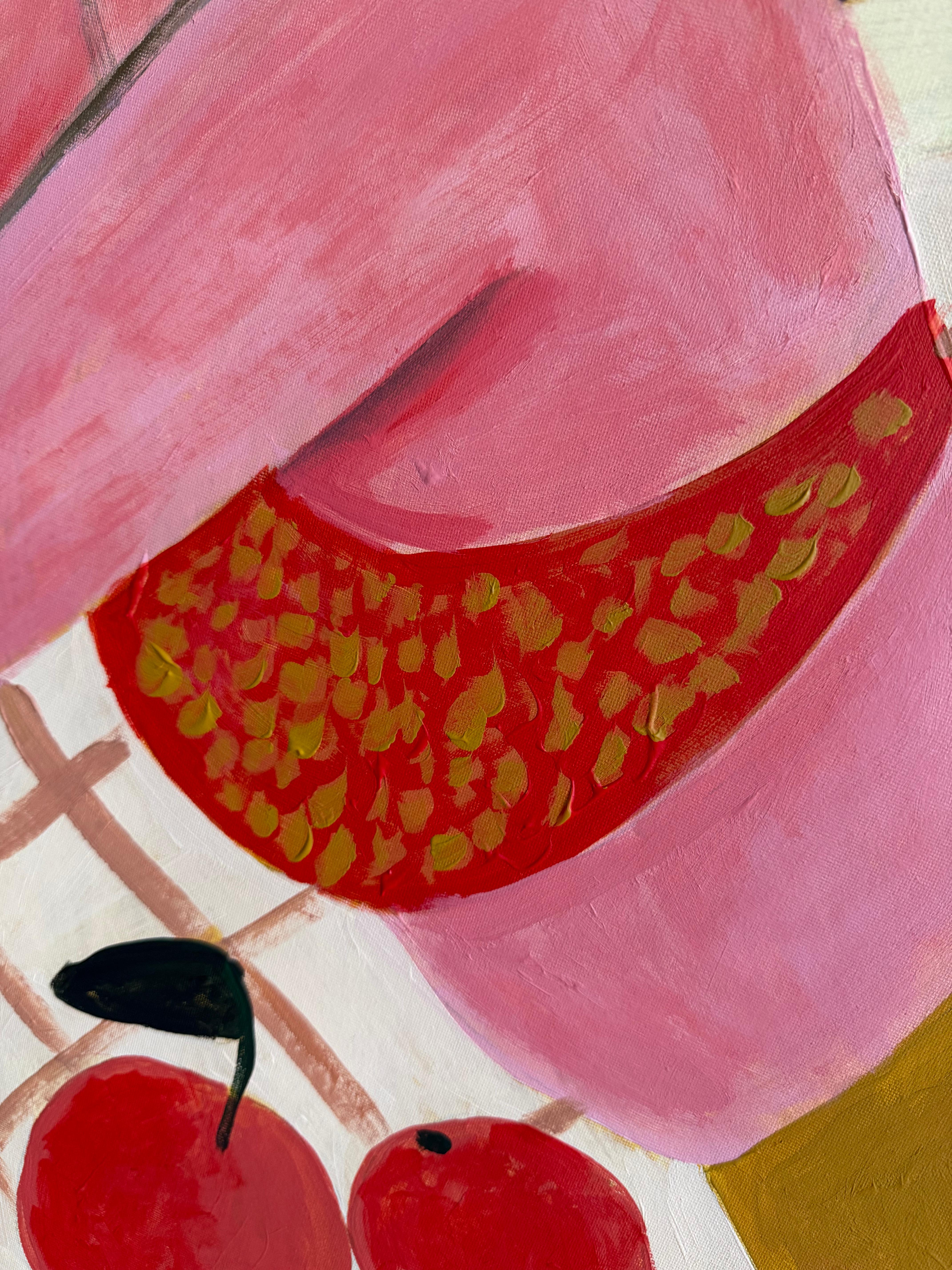 Episode 3 - Pink Figurative Painting by Daria Okhrimenko