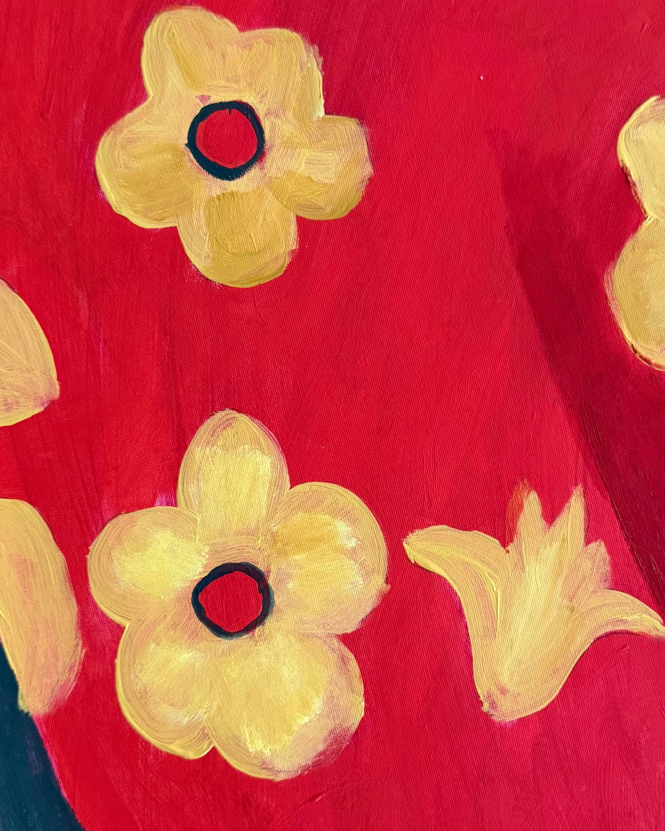 Heldly Senza detenzione - Figurative Painting Rosso di Daria Okhrimenko