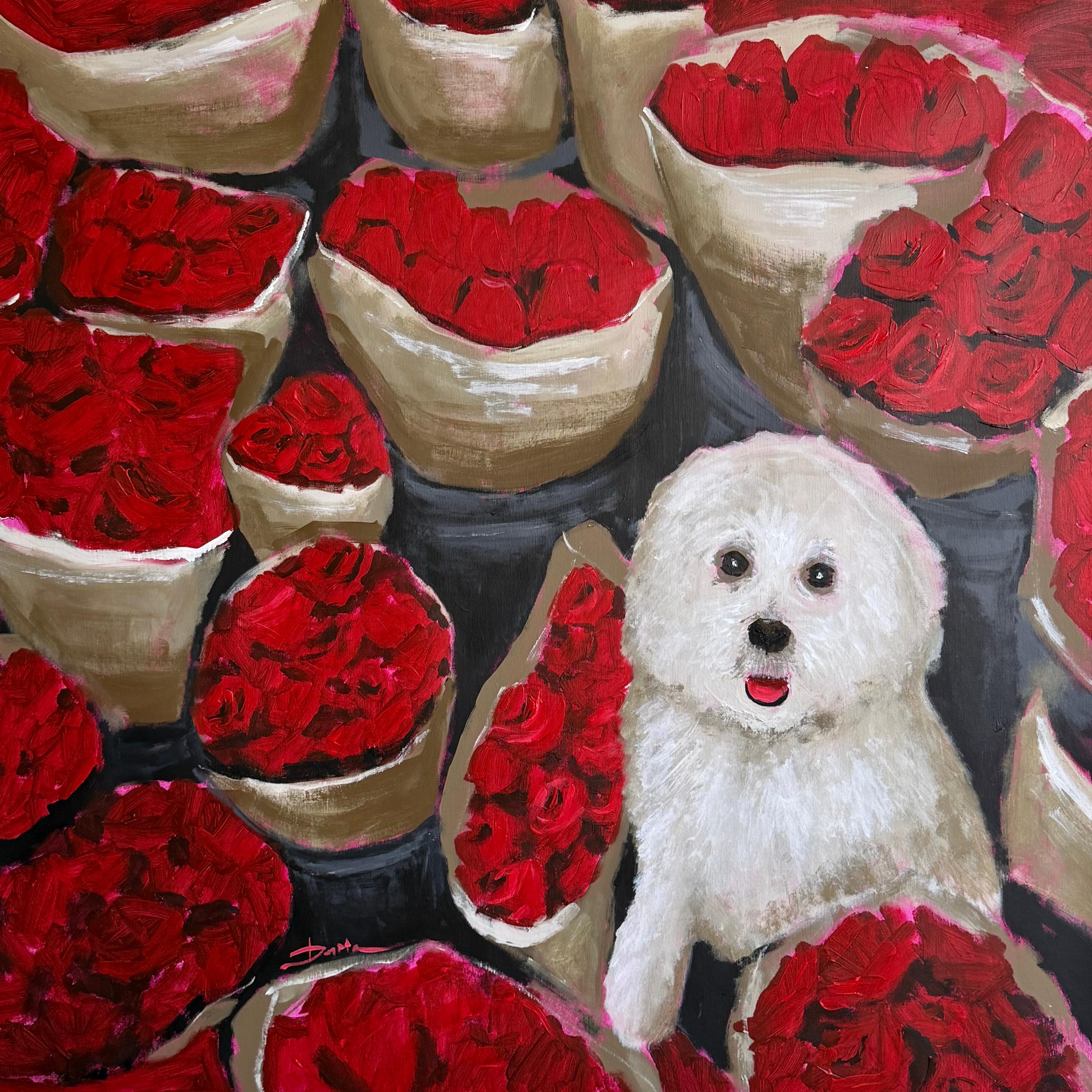 Daria Okhrimenko Animal Painting – Liebesmarkt
