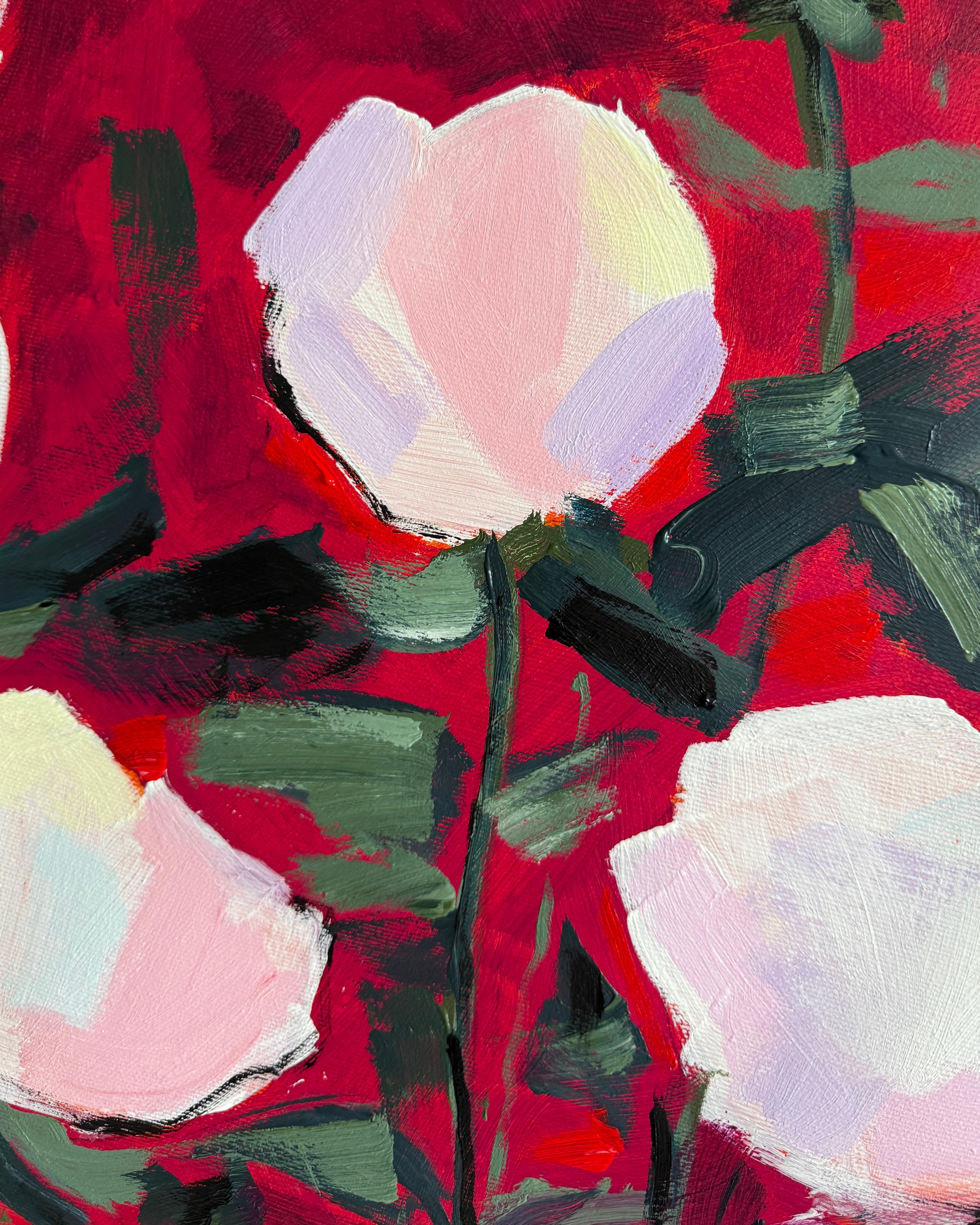 Pfingstrosen #1 (Zeitgenössisch), Painting, von Daria Okhrimenko