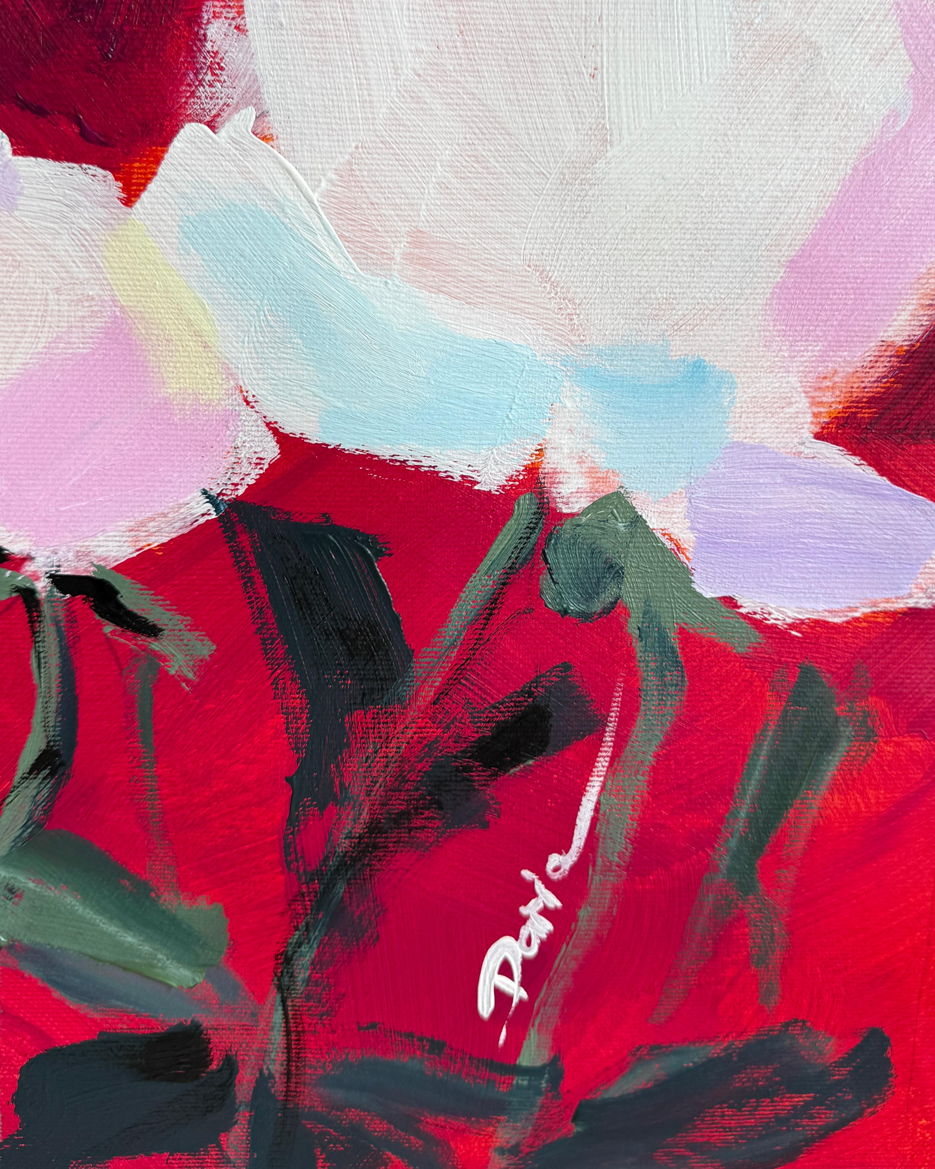 Pfingstrosen #1 (Rot), Landscape Painting, von Daria Okhrimenko