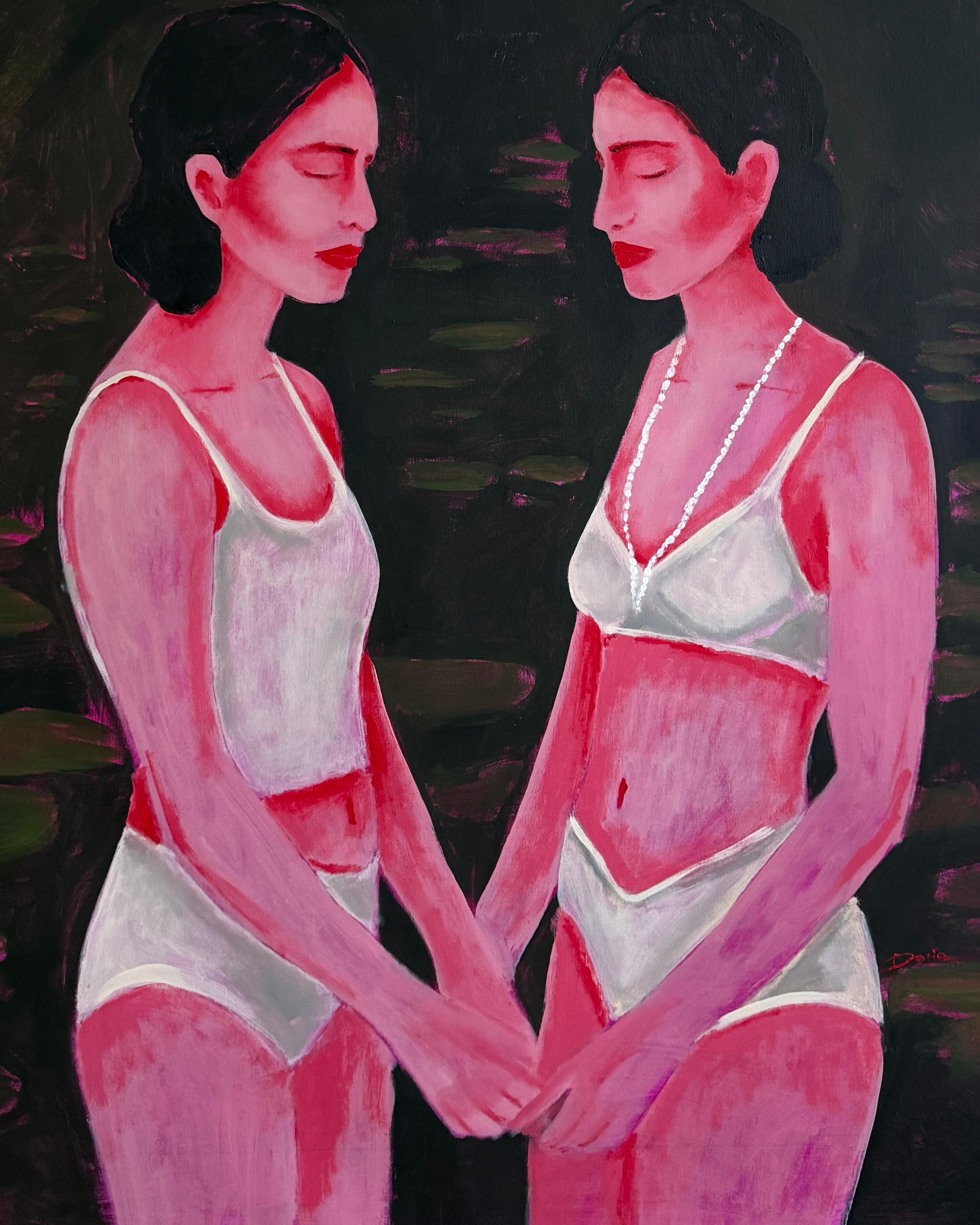 Geteiltes Schweigen – Painting von Daria Okhrimenko