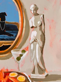 Shrimps Wanna Have Cocktails Too, Still-Life Painting, 90x90 cm